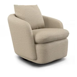 Leigh 33" Swivel Lounge Chair - Silver Taupe