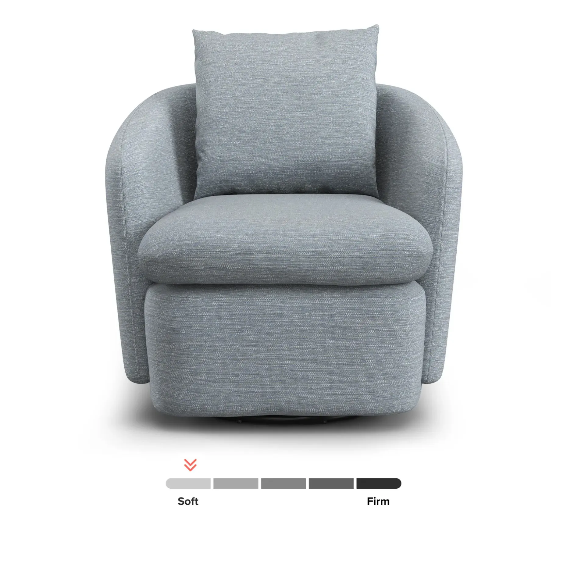 Leigh 33" Swivel Lounge Chair - Silver Light Blue