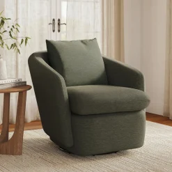 Leigh 33" Swivel Lounge Chair - Silver Moss