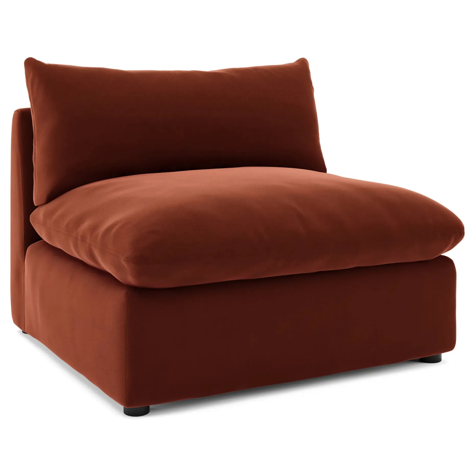 Leigh 39.5" Velvet Armless Chair Module - Hale Rust