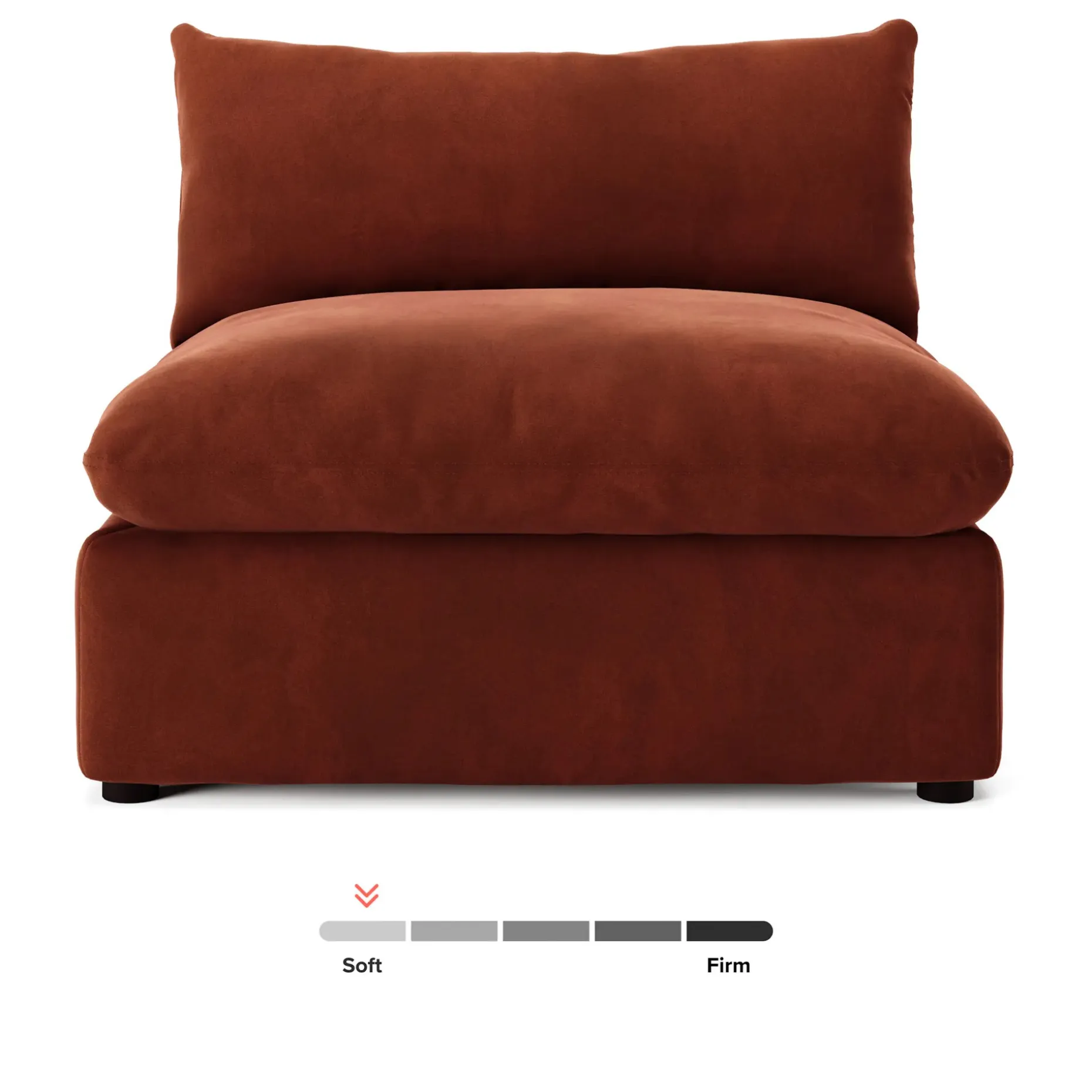 Leigh 39.5" Velvet Armless Chair Module - Hale Rust