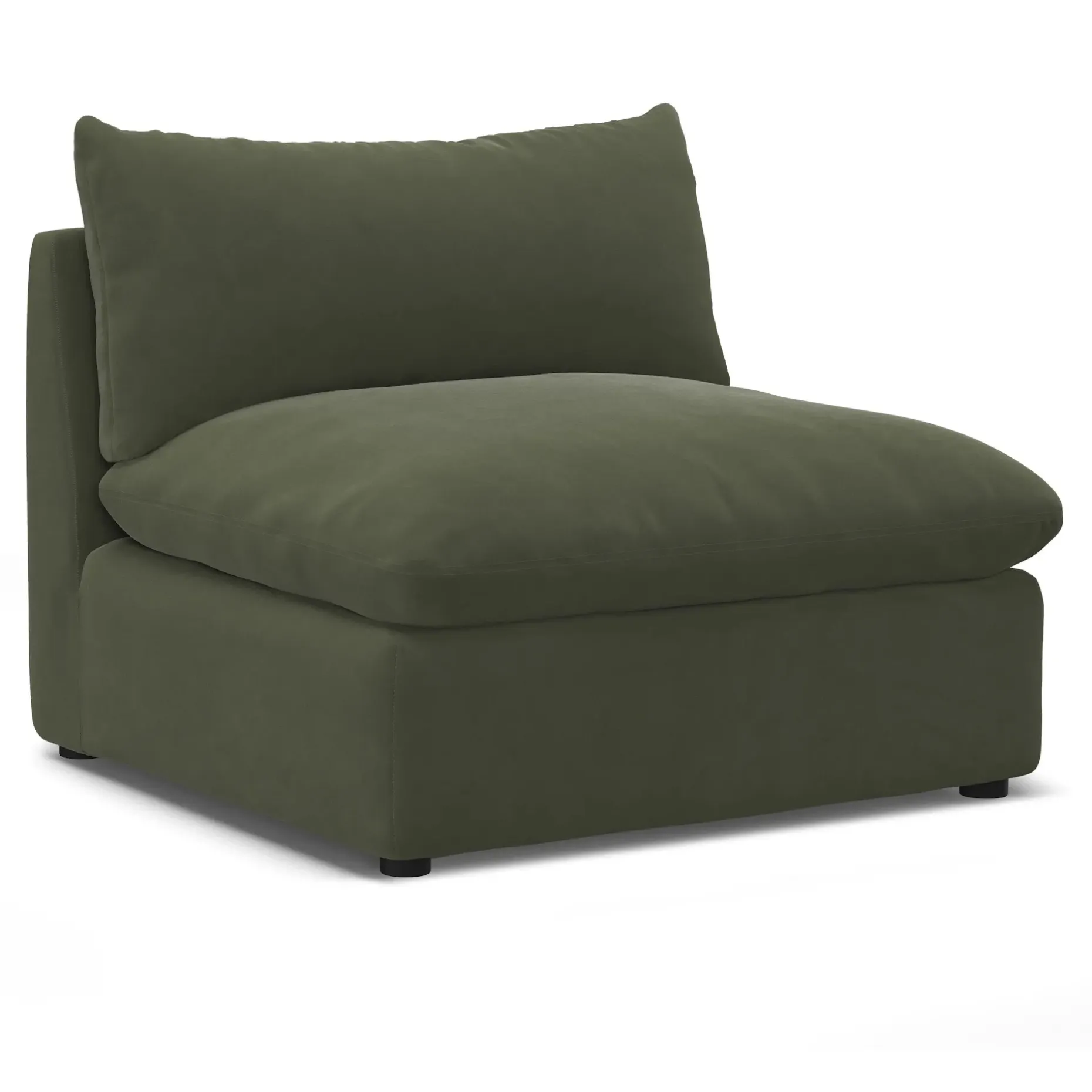Leigh 39.5" Velvet Armless Chair Module - Hale Fir Green