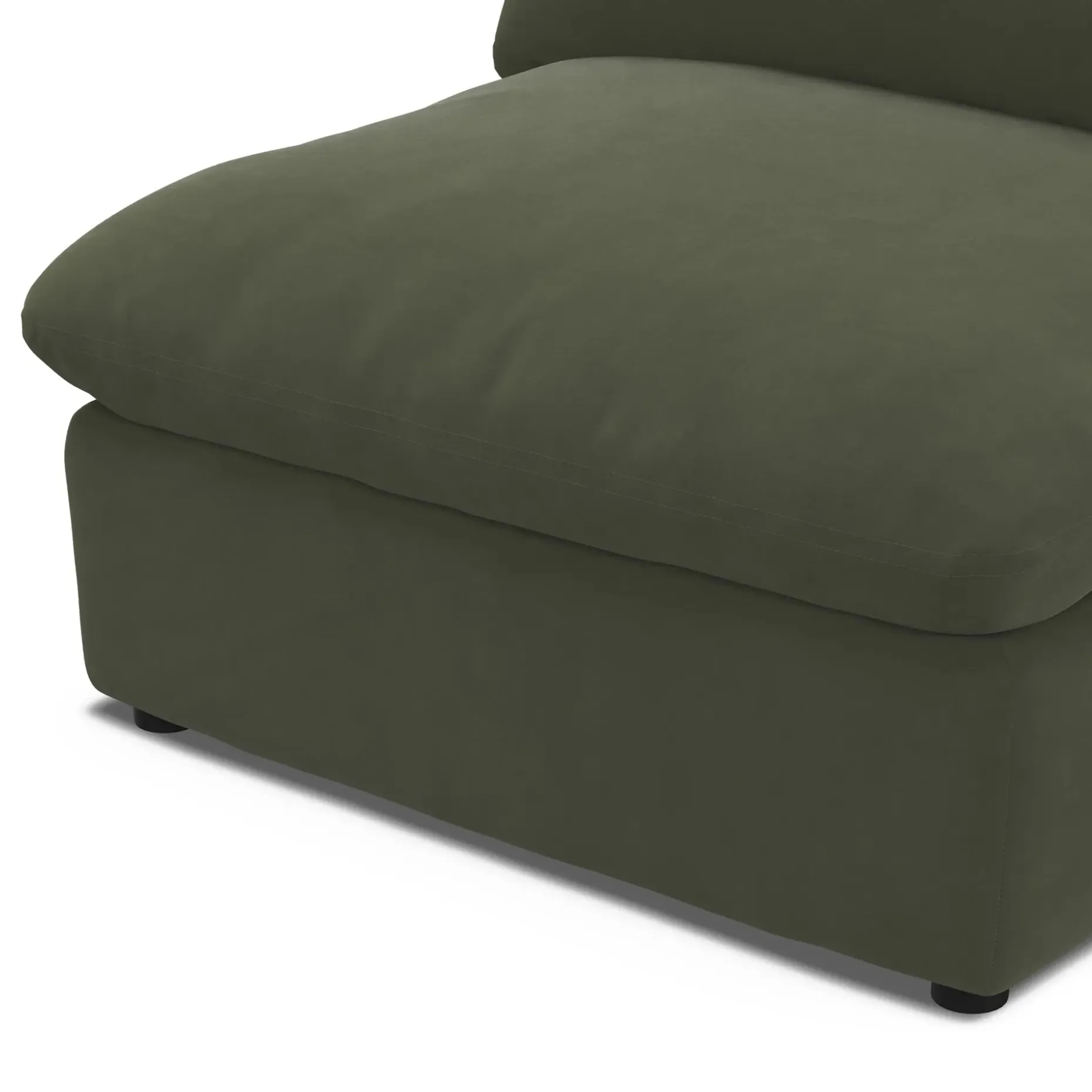 Leigh 39.5" Velvet Armless Chair Module - Hale Fir Green