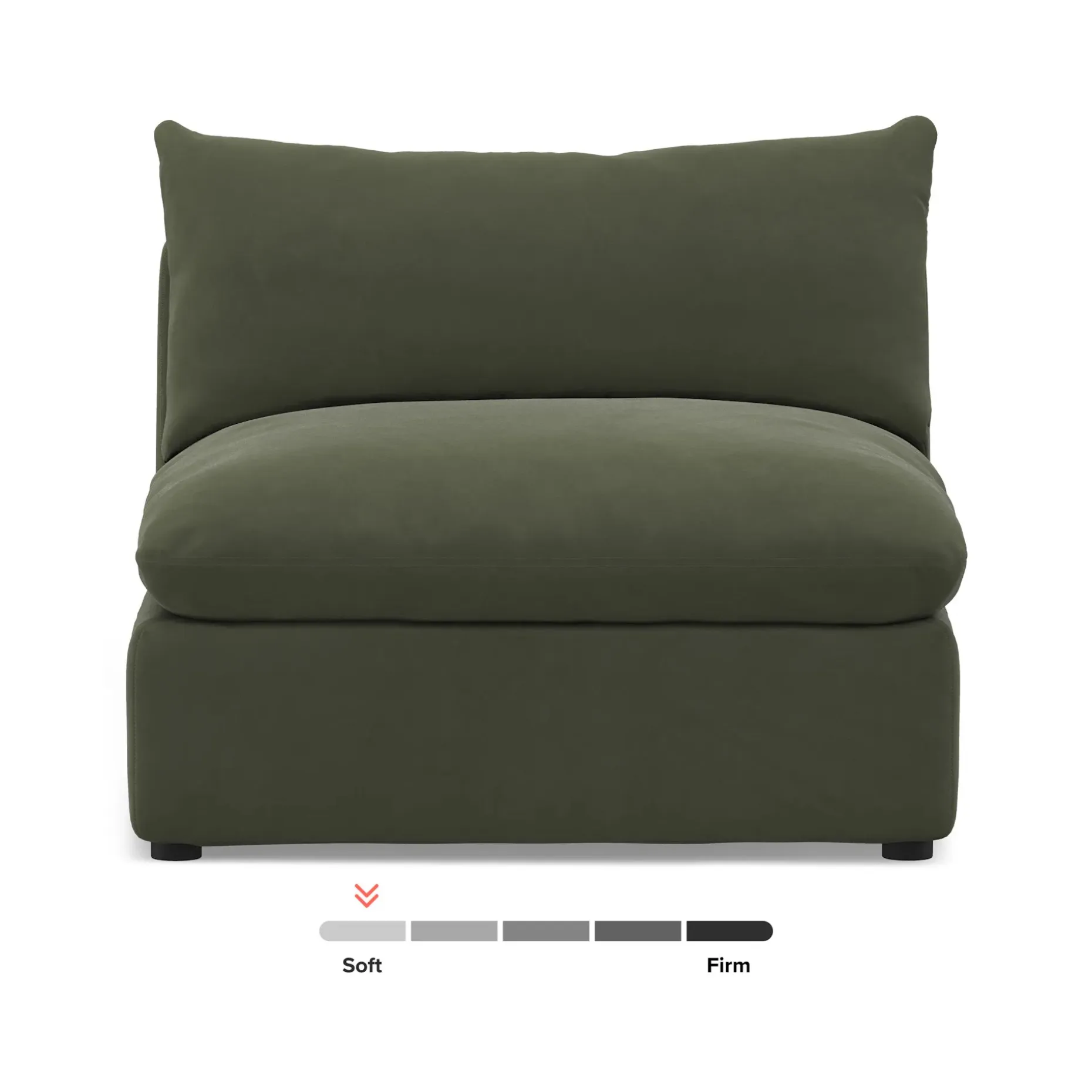 Leigh 39.5" Velvet Armless Chair Module - Hale Fir Green