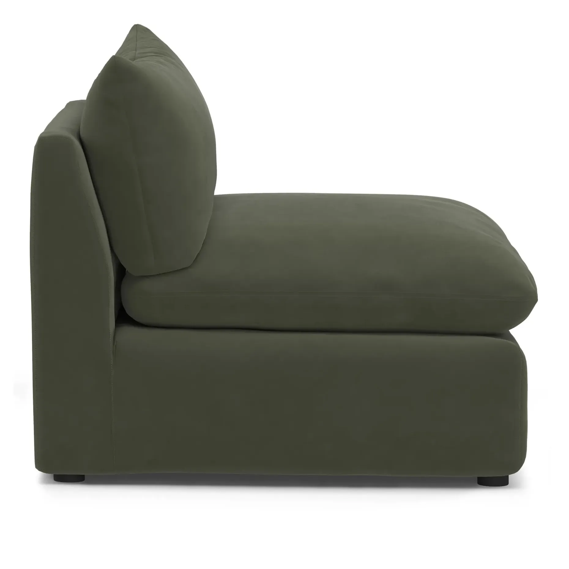 Leigh 39.5" Velvet Armless Chair Module - Hale Fir Green