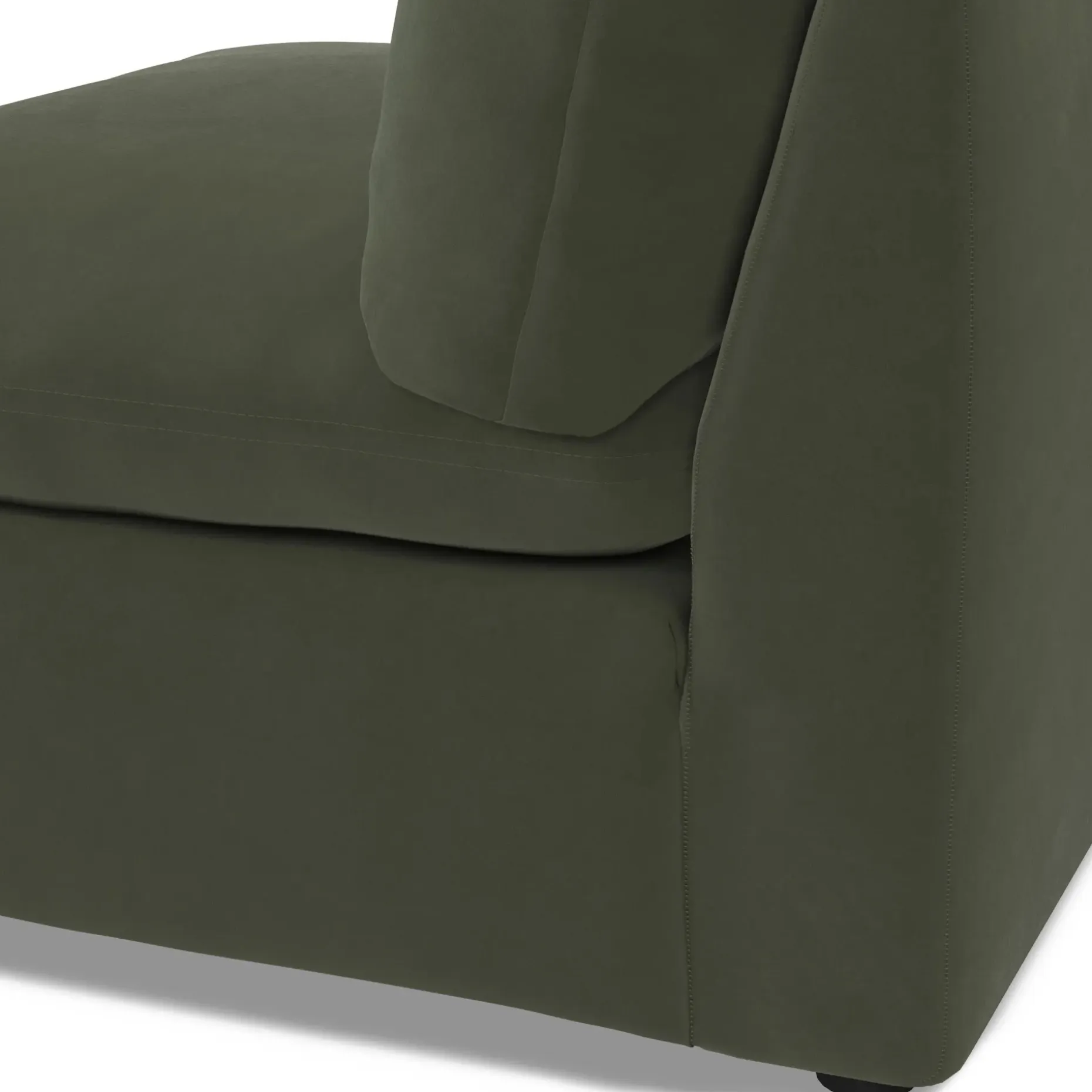Leigh 39.5" Velvet Armless Chair Module - Hale Fir Green
