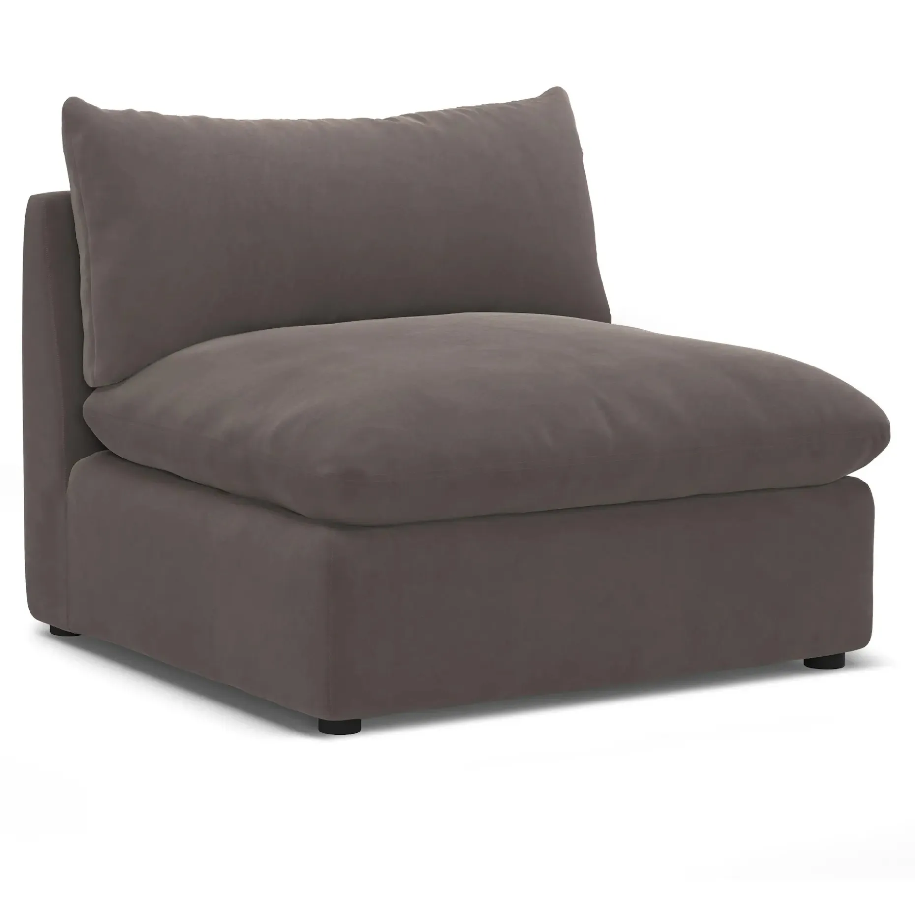 Leigh 39.5" Velvet Armless Chair Module - Hale Warm Gray