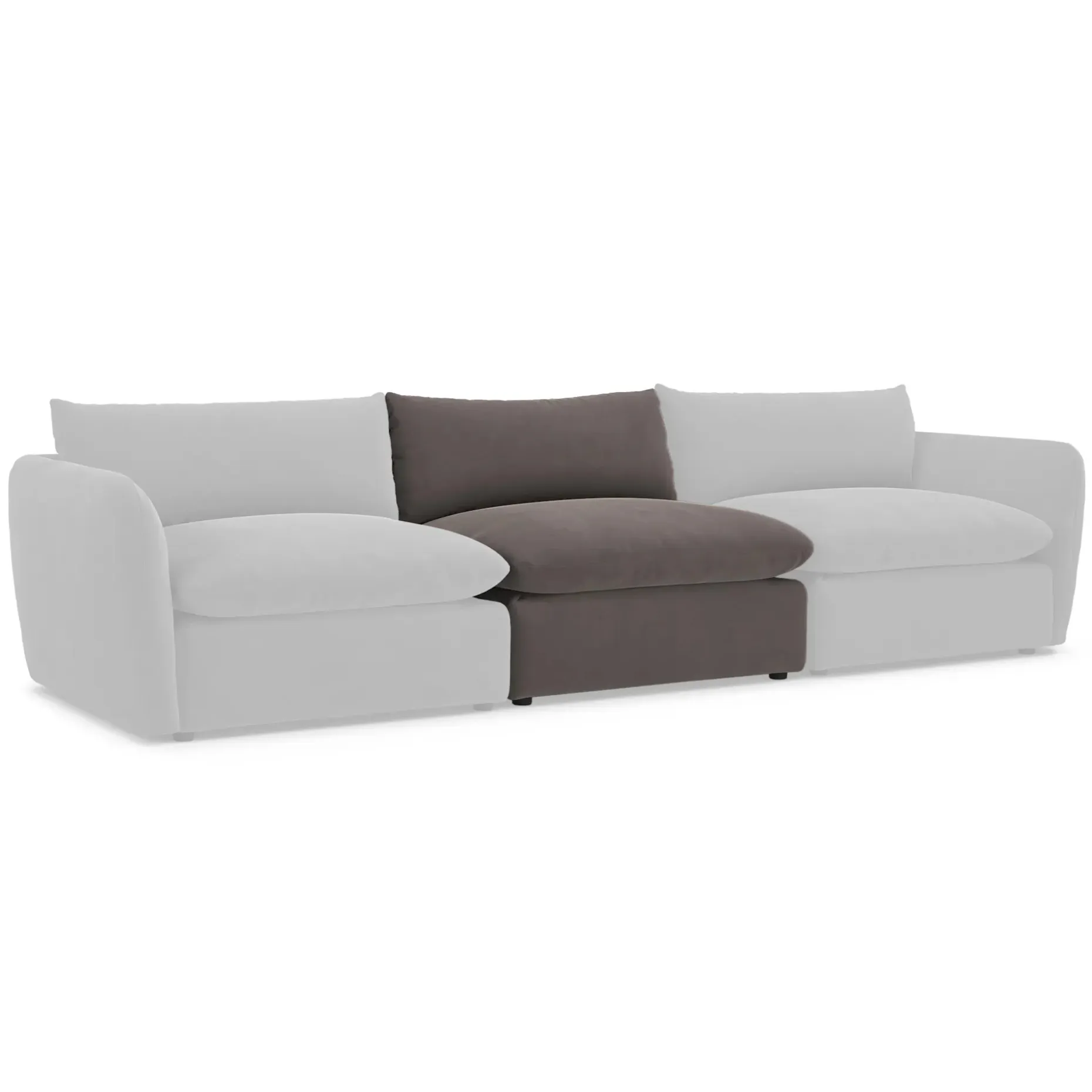 Leigh 39.5" Velvet Armless Chair Module - Hale Warm Gray