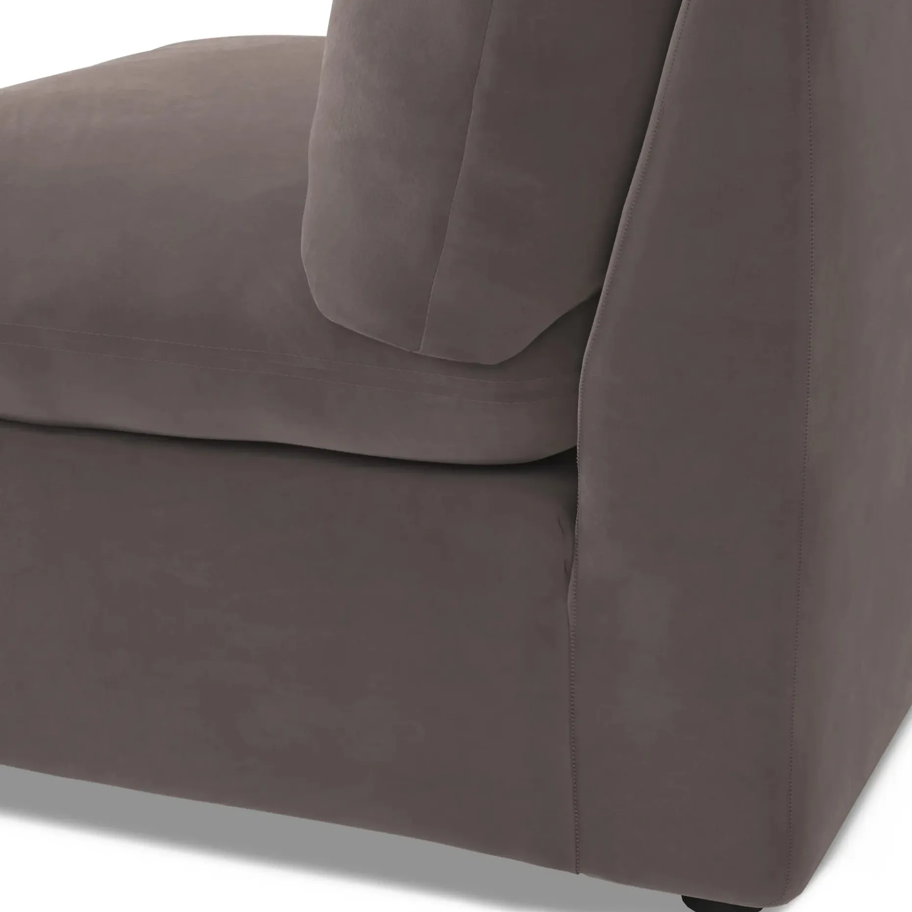 Leigh 39.5" Velvet Armless Chair Module - Hale Warm Gray