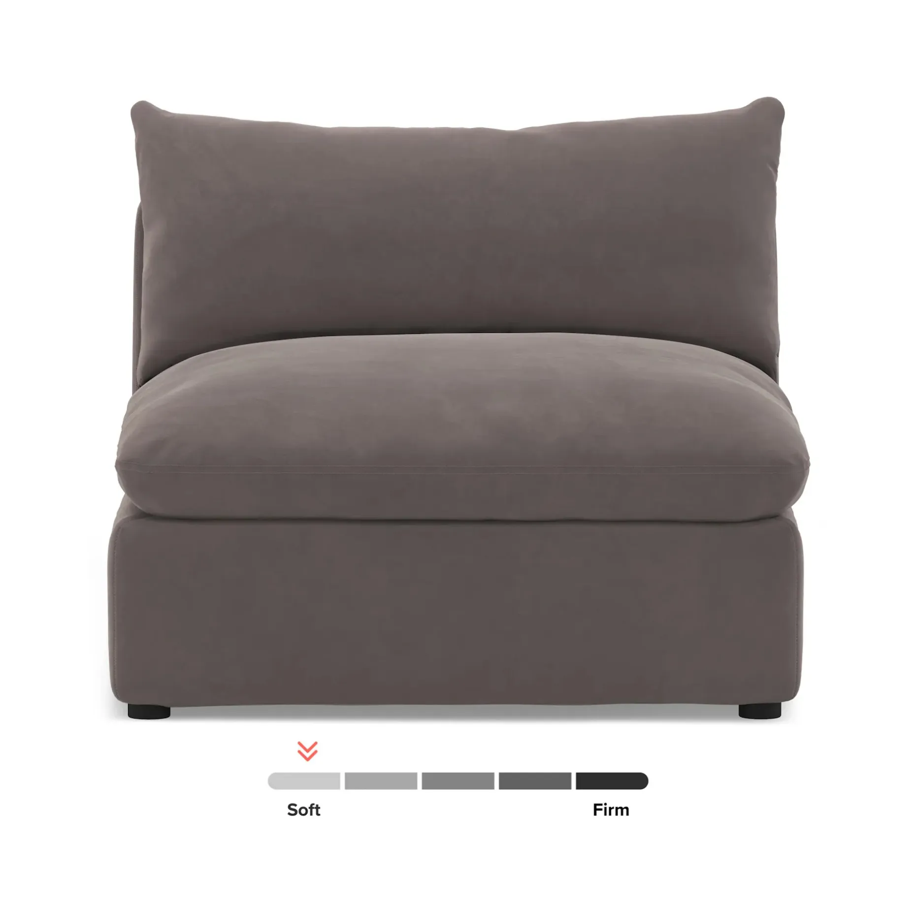 Leigh 39.5" Velvet Armless Chair Module - Hale Warm Gray