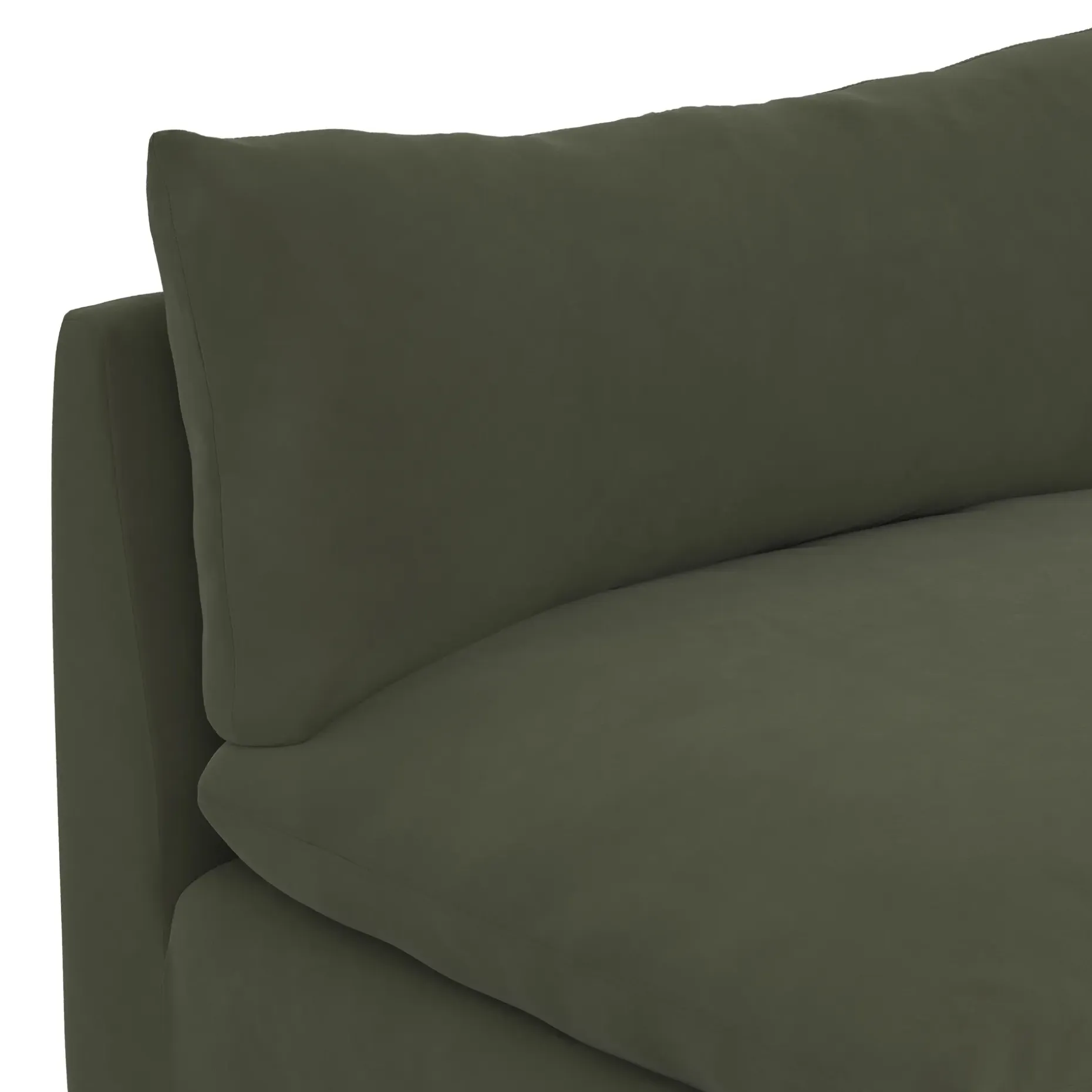 Leigh 118" Velvet Armless Modular Sofa - Hale Fir Green