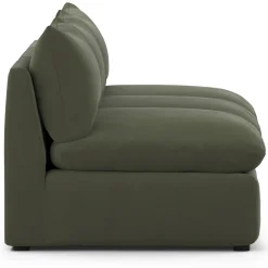 Leigh 118" Velvet Armless Modular Sofa - Hale Fir Green