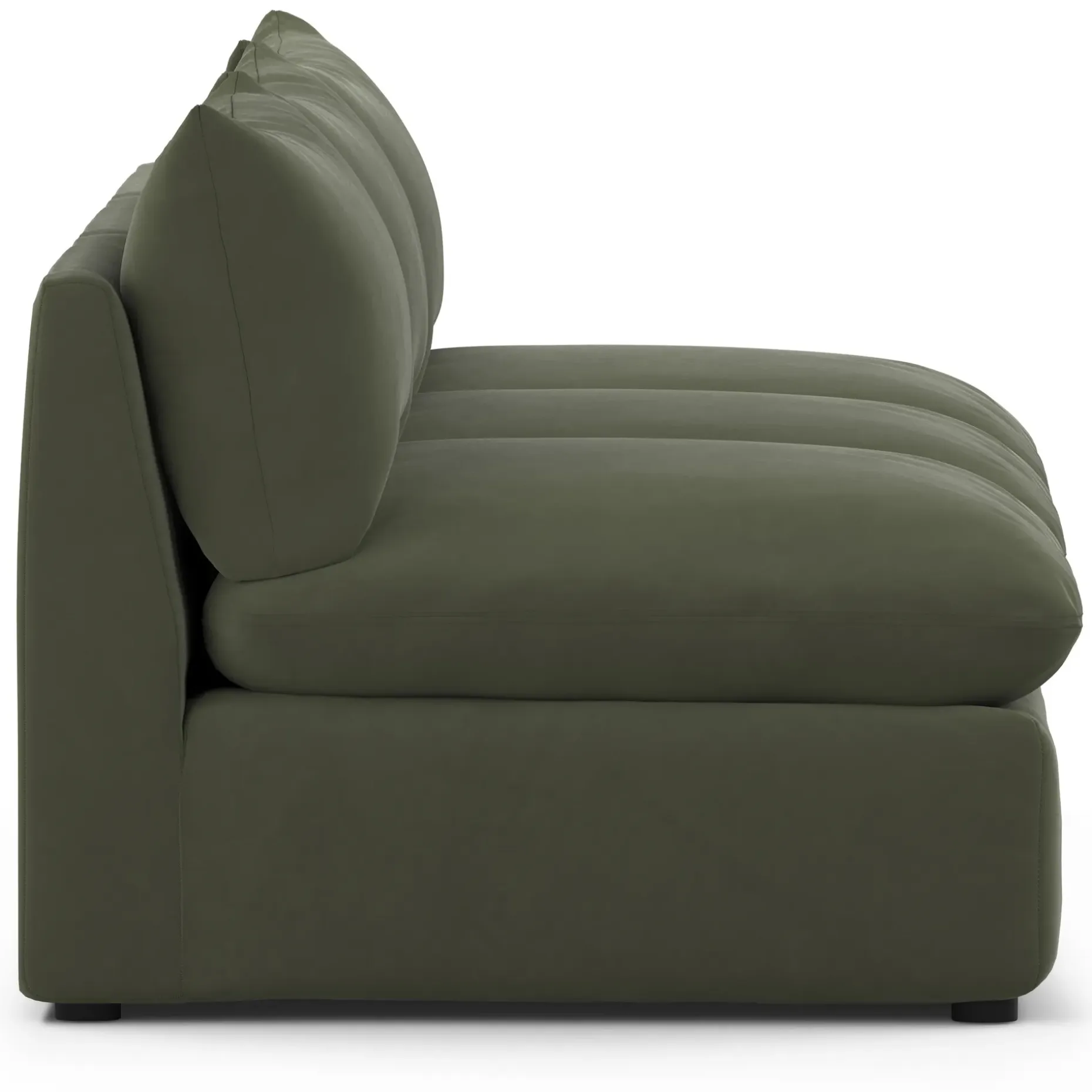 Leigh 118" Velvet Armless Modular Sofa - Hale Fir Green