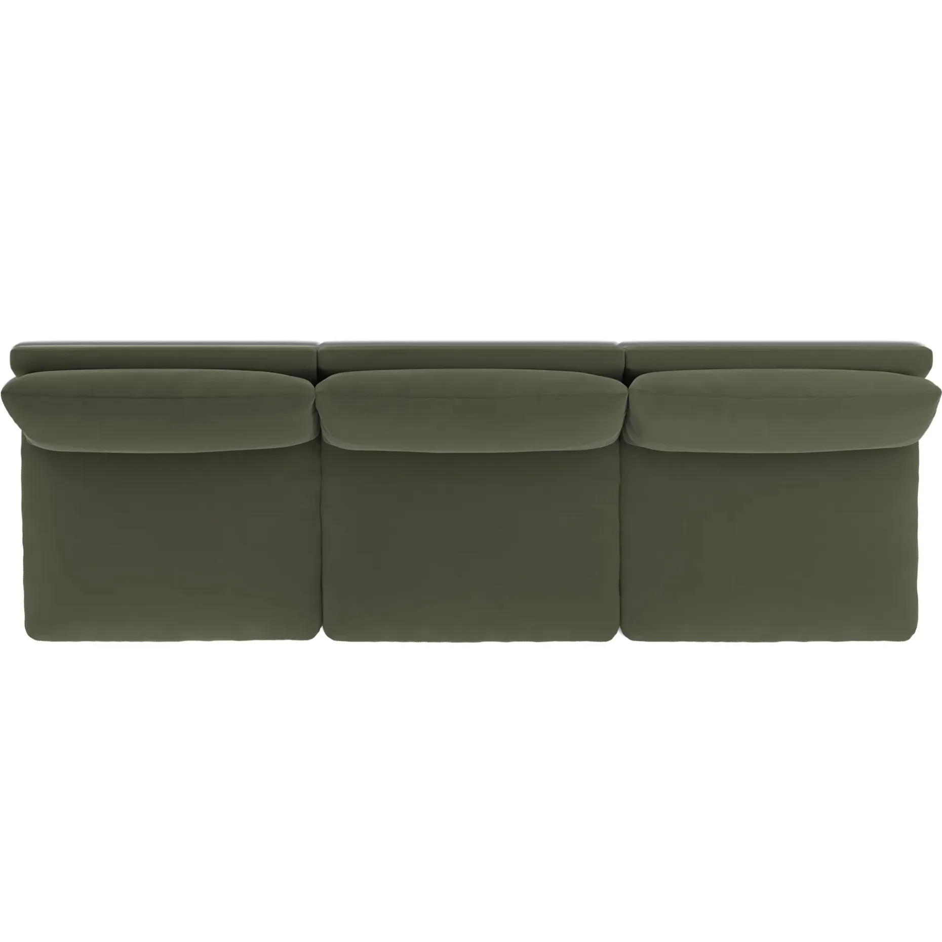 Leigh 118" Velvet Armless Modular Sofa - Hale Fir Green