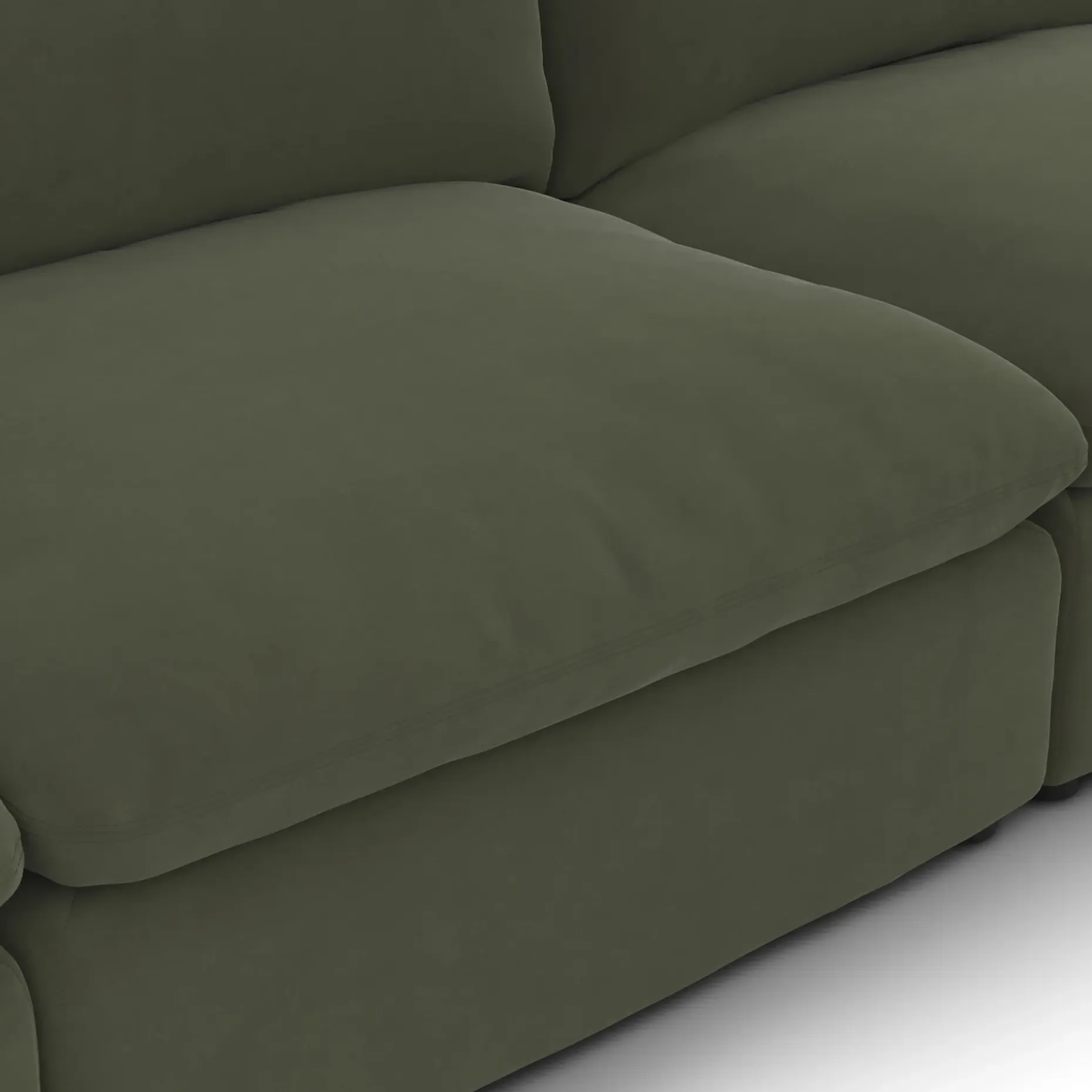 Leigh 118" Velvet Armless Modular Sofa - Hale Fir Green