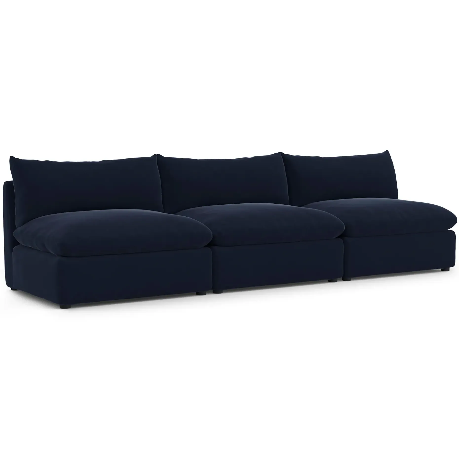 Leigh 118" Velvet Armless Modular Sofa - Hale Ink