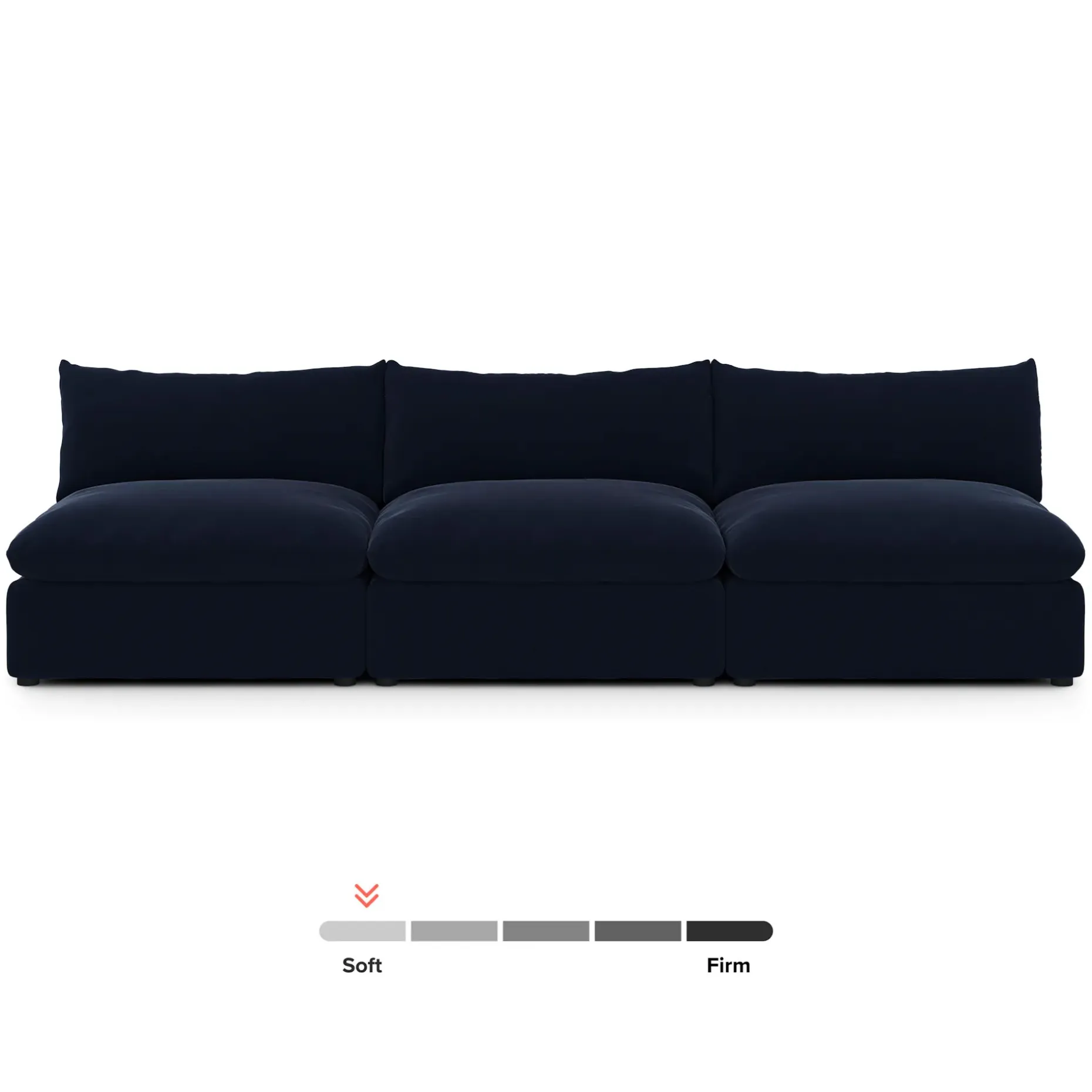Leigh 118" Velvet Armless Modular Sofa - Hale Ink