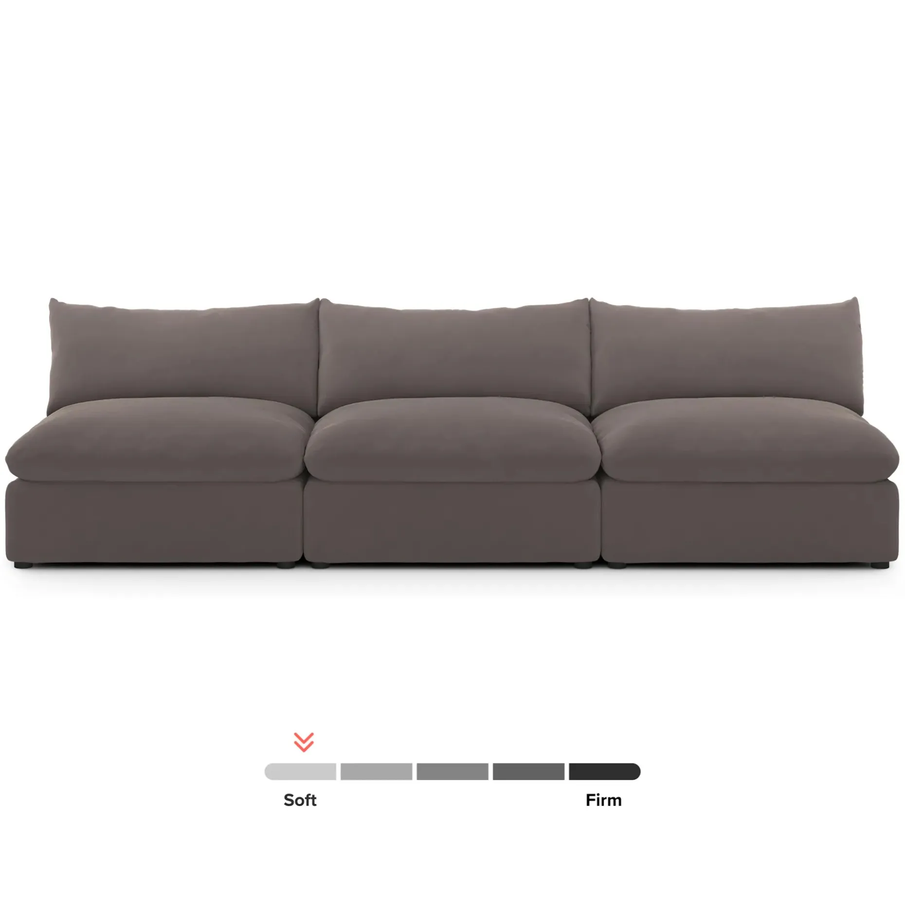Leigh 118" Velvet Armless Modular Sofa - Hale Warm Gray