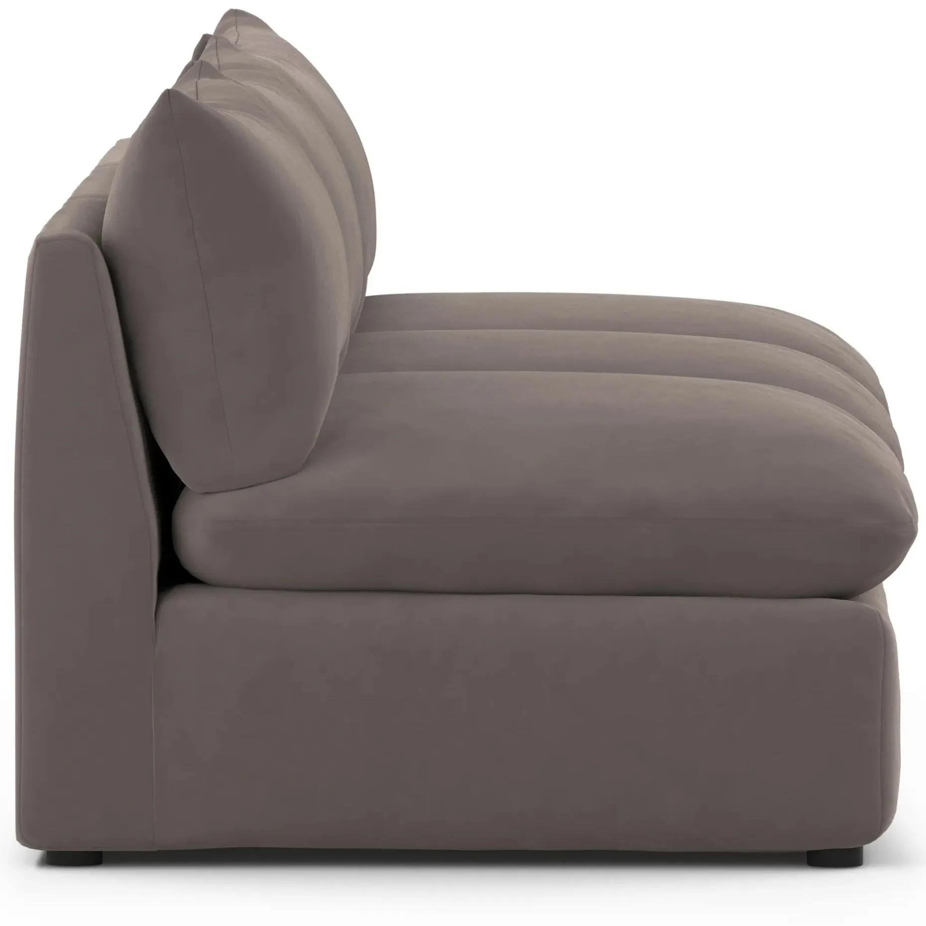 Leigh 118" Velvet Armless Modular Sofa - Hale Warm Gray