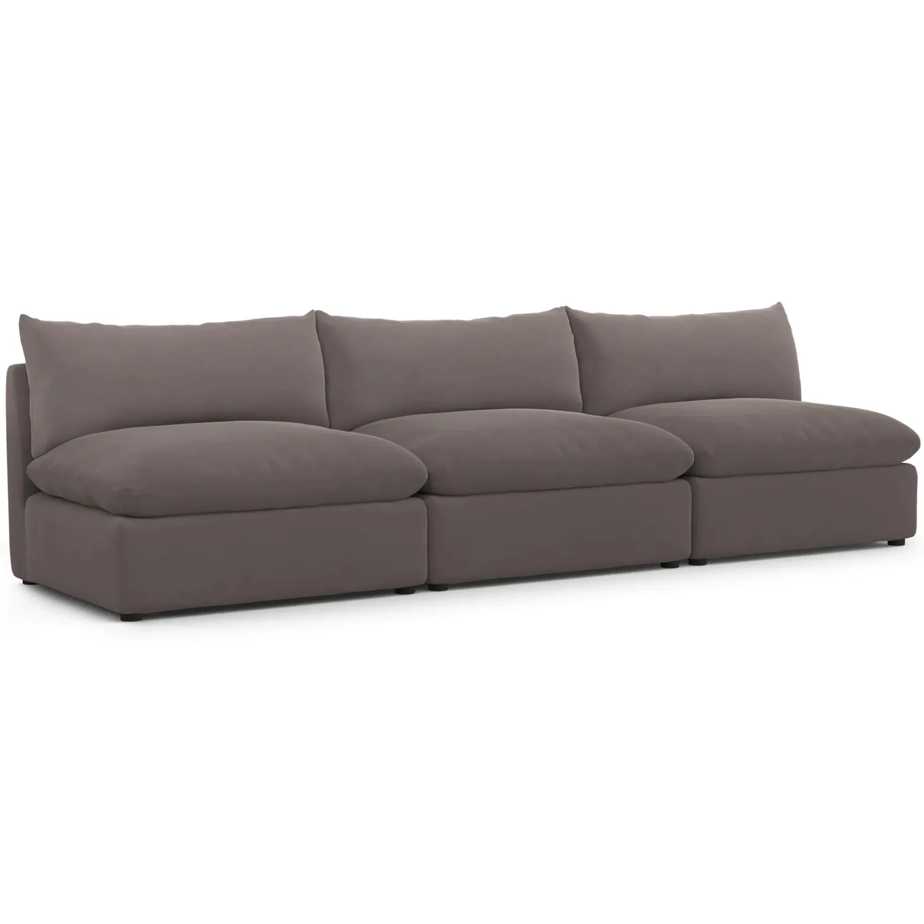 Leigh 118" Velvet Armless Modular Sofa - Hale Warm Gray