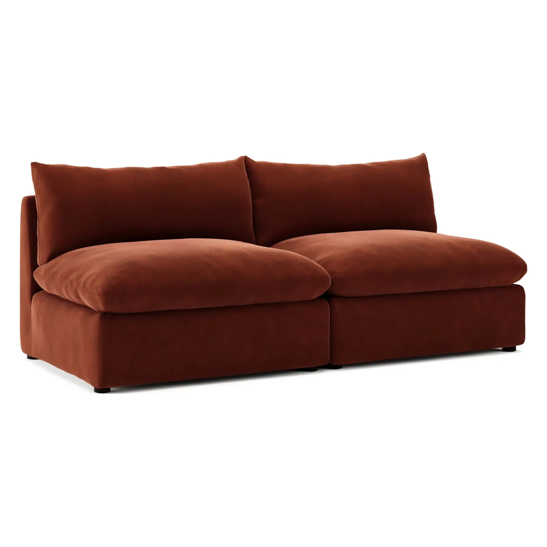 Leigh 79" Velvet Armless Modular Sofa - Hale Rust