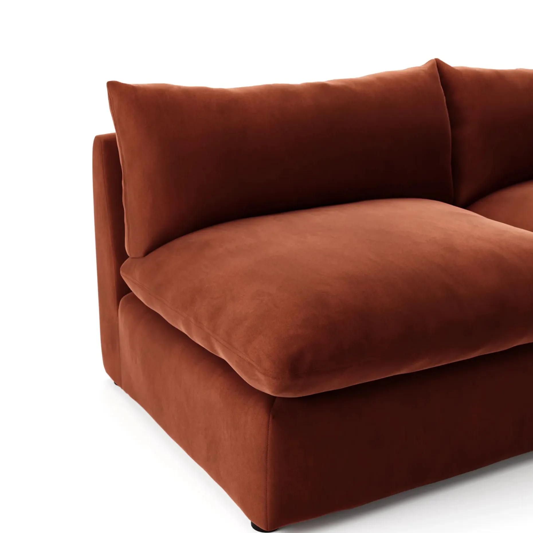 Leigh 79" Velvet Armless Modular Sofa - Hale Rust