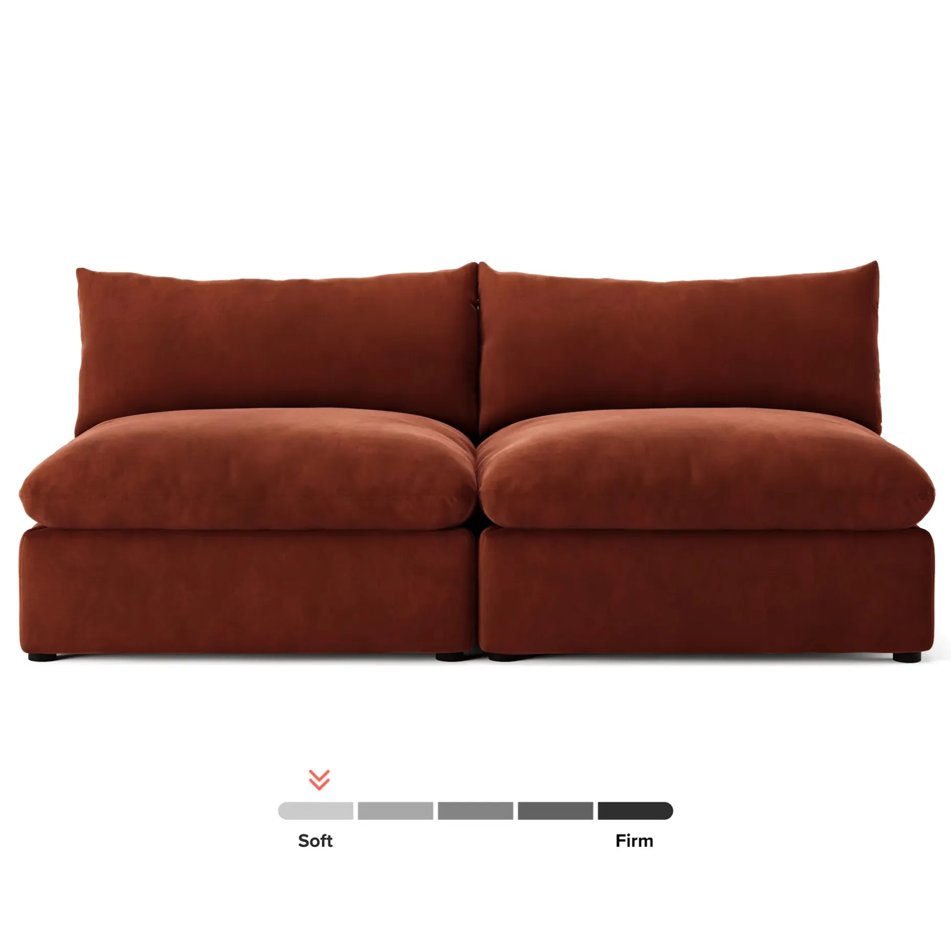 Leigh 79" Velvet Armless Modular Sofa - Hale Rust