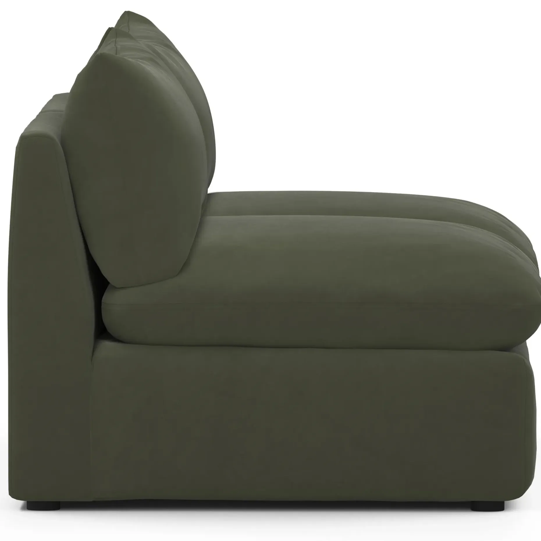 Leigh 79" Velvet Armless Modular Sofa - Hale Fir Green
