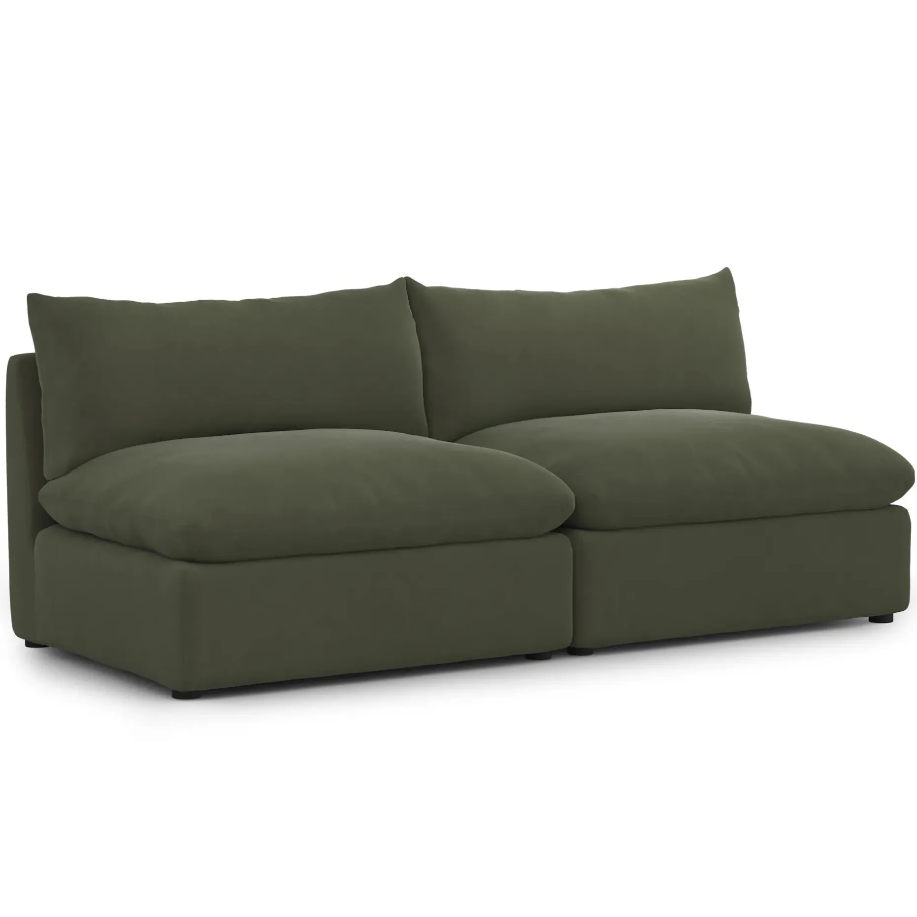 Leigh 79" Velvet Armless Modular Sofa - Hale Fir Green