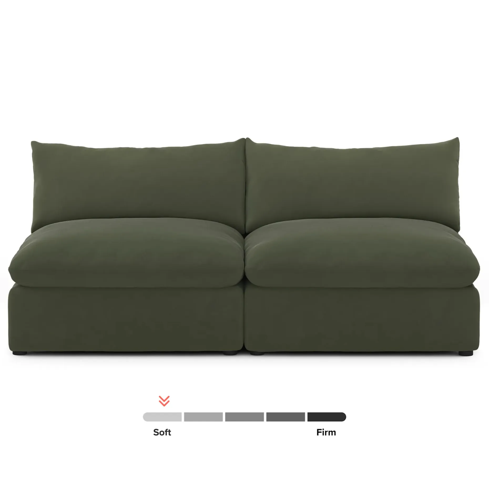 Leigh 79" Velvet Armless Modular Sofa - Hale Fir Green