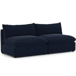 Leigh 79" Velvet Armless Modular Sofa - Hale Ink