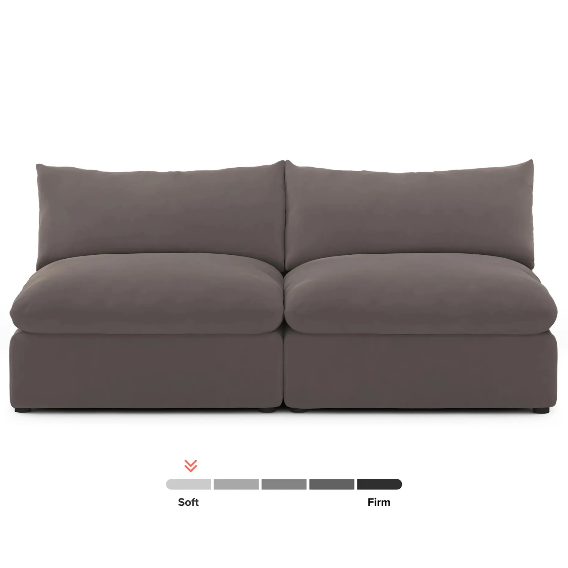 Leigh 79" Velvet Armless Modular Sofa - Hale Warm Gray