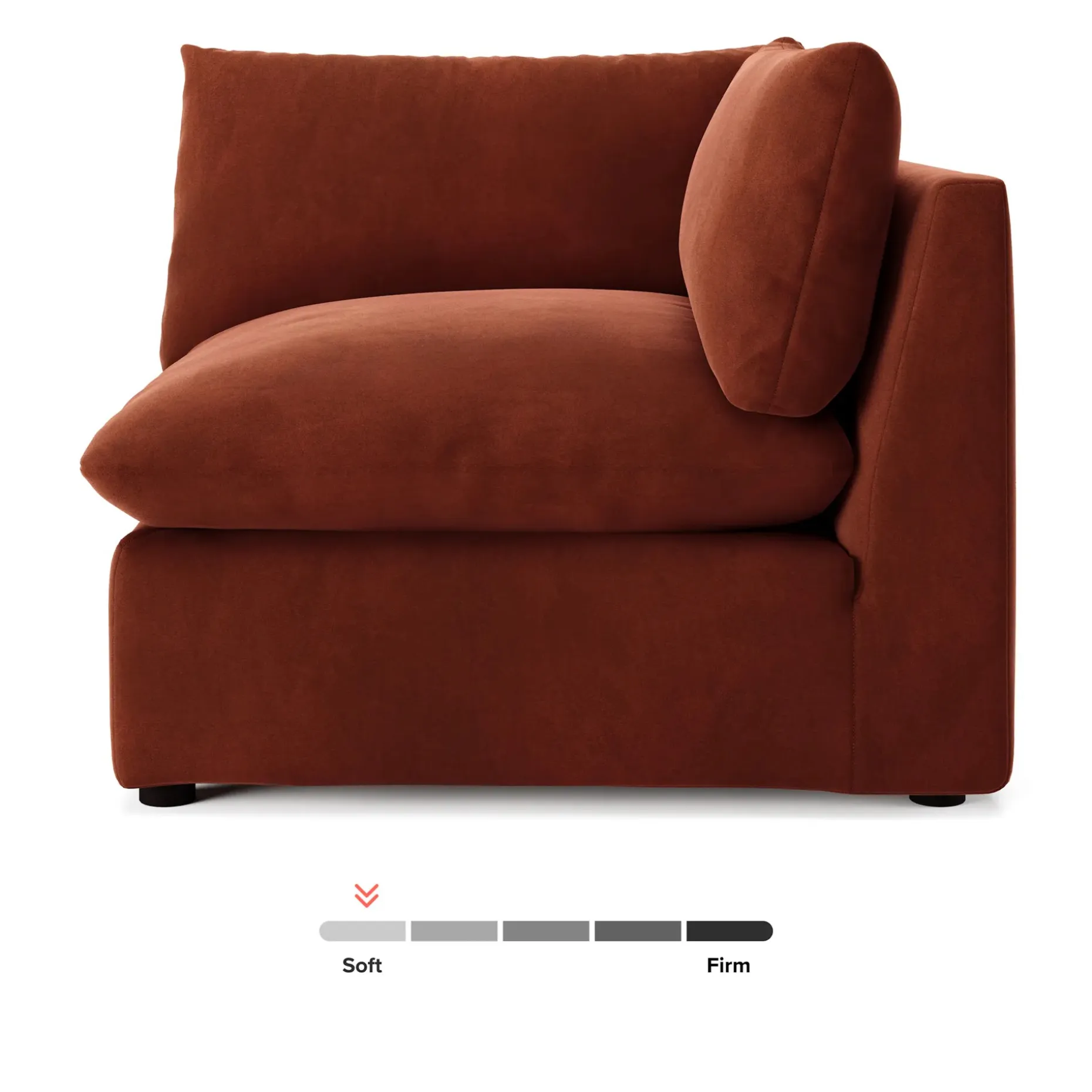 Leigh 41" Velvet Corner Chair Module - Hale Rust
