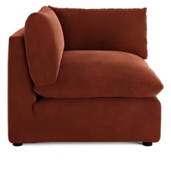 Leigh 41" Velvet Corner Chair Module - Hale Rust