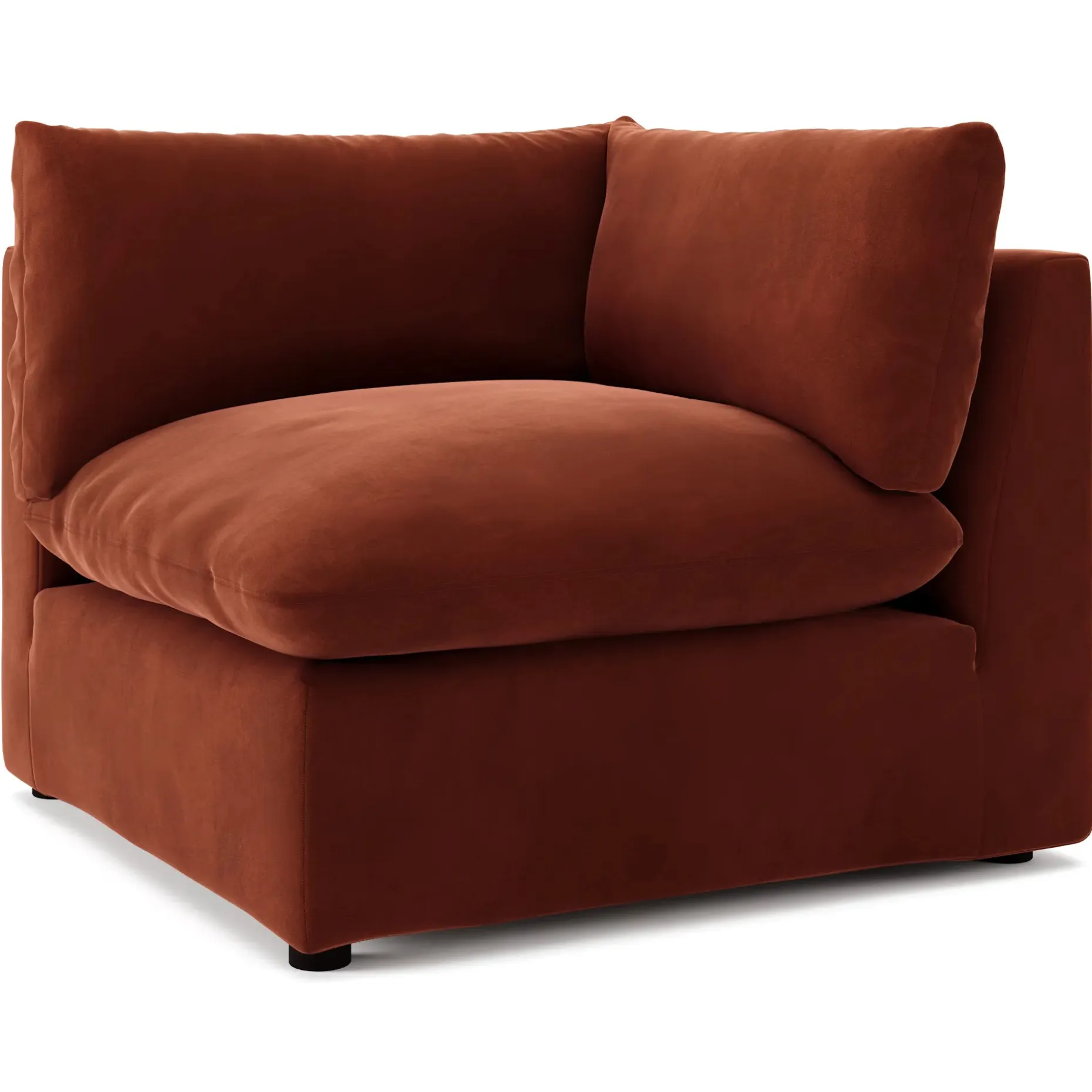 Leigh 41" Velvet Corner Chair Module - Hale Rust