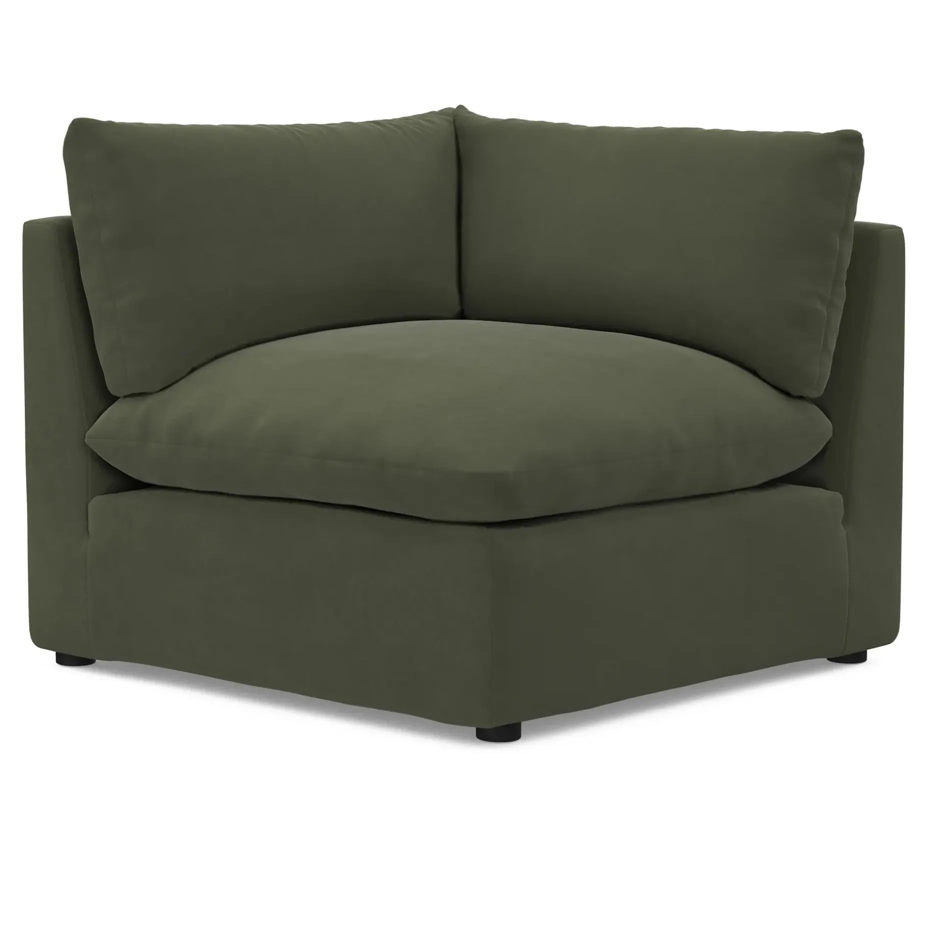 Leigh 41" Velvet Corner Chair Module - Hale Fir Green