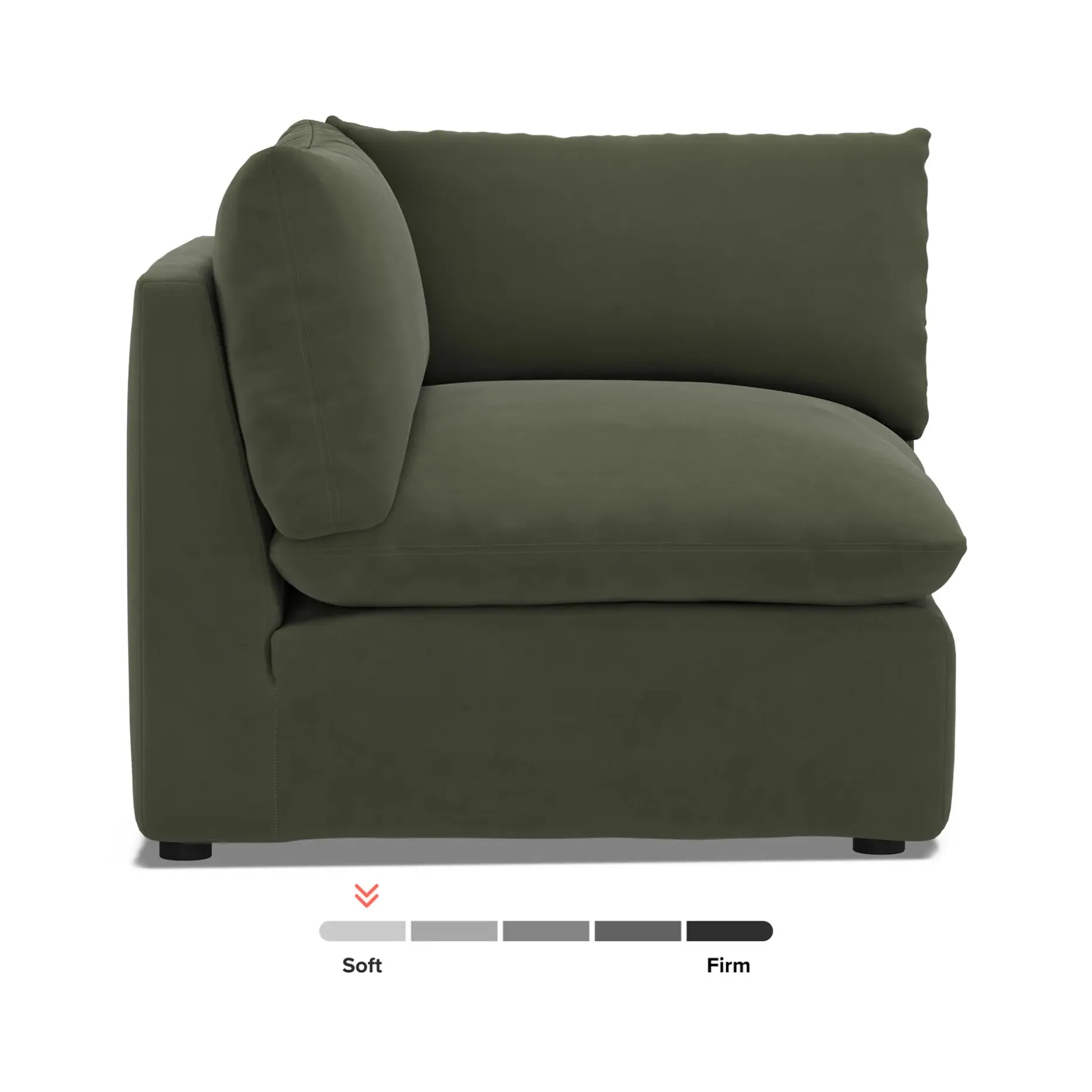 Leigh 41" Velvet Corner Chair Module - Hale Fir Green
