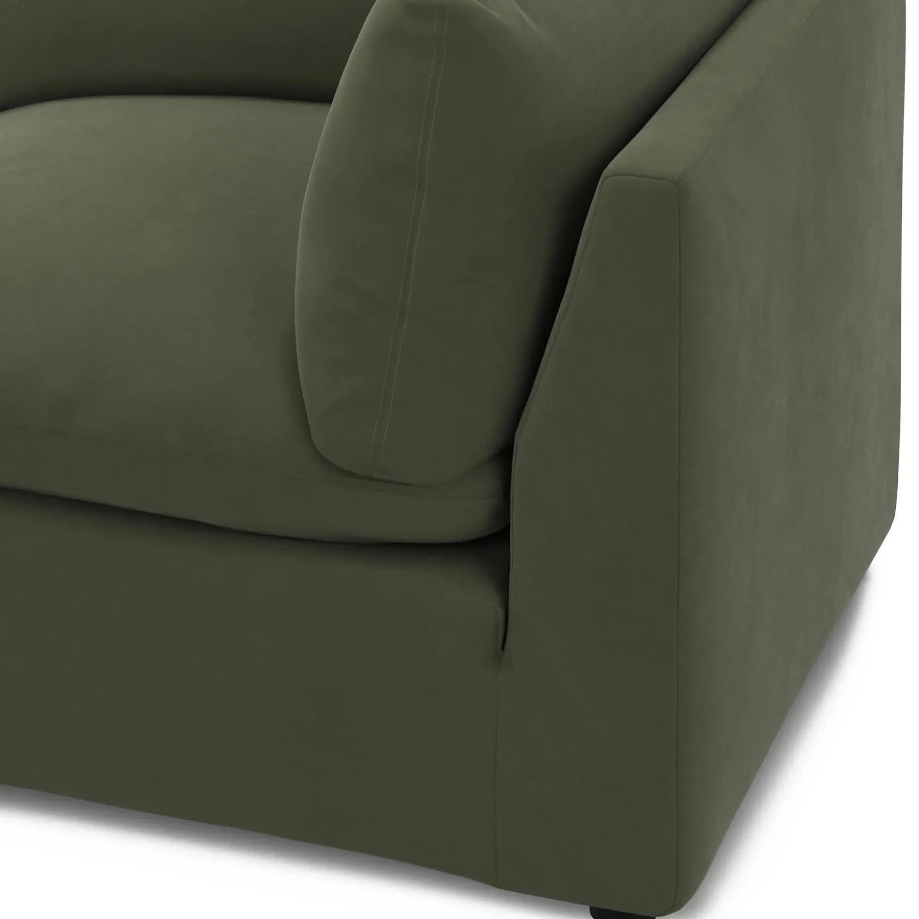 Leigh 41" Velvet Corner Chair Module - Hale Fir Green