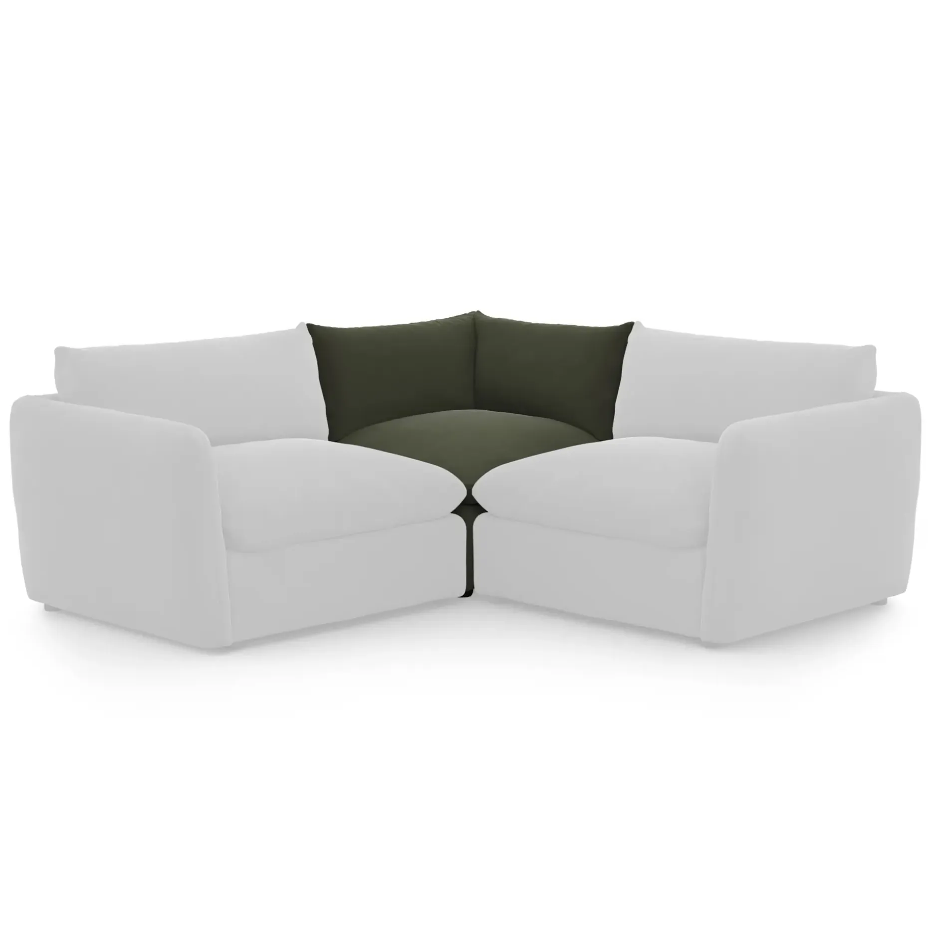 Leigh 41" Velvet Corner Chair Module - Hale Fir Green