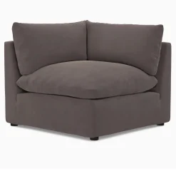 Leigh 41" Velvet Corner Chair Module - Hale Warm Gray