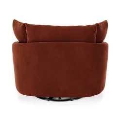 Leigh 47" Velvet Grand Swivel Lounge Chair - Hale Rust