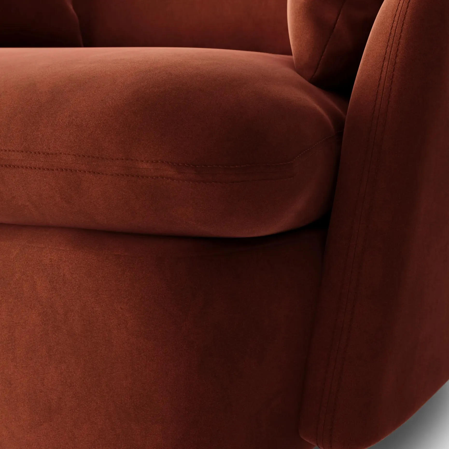 Leigh 47" Velvet Grand Swivel Lounge Chair - Hale Rust