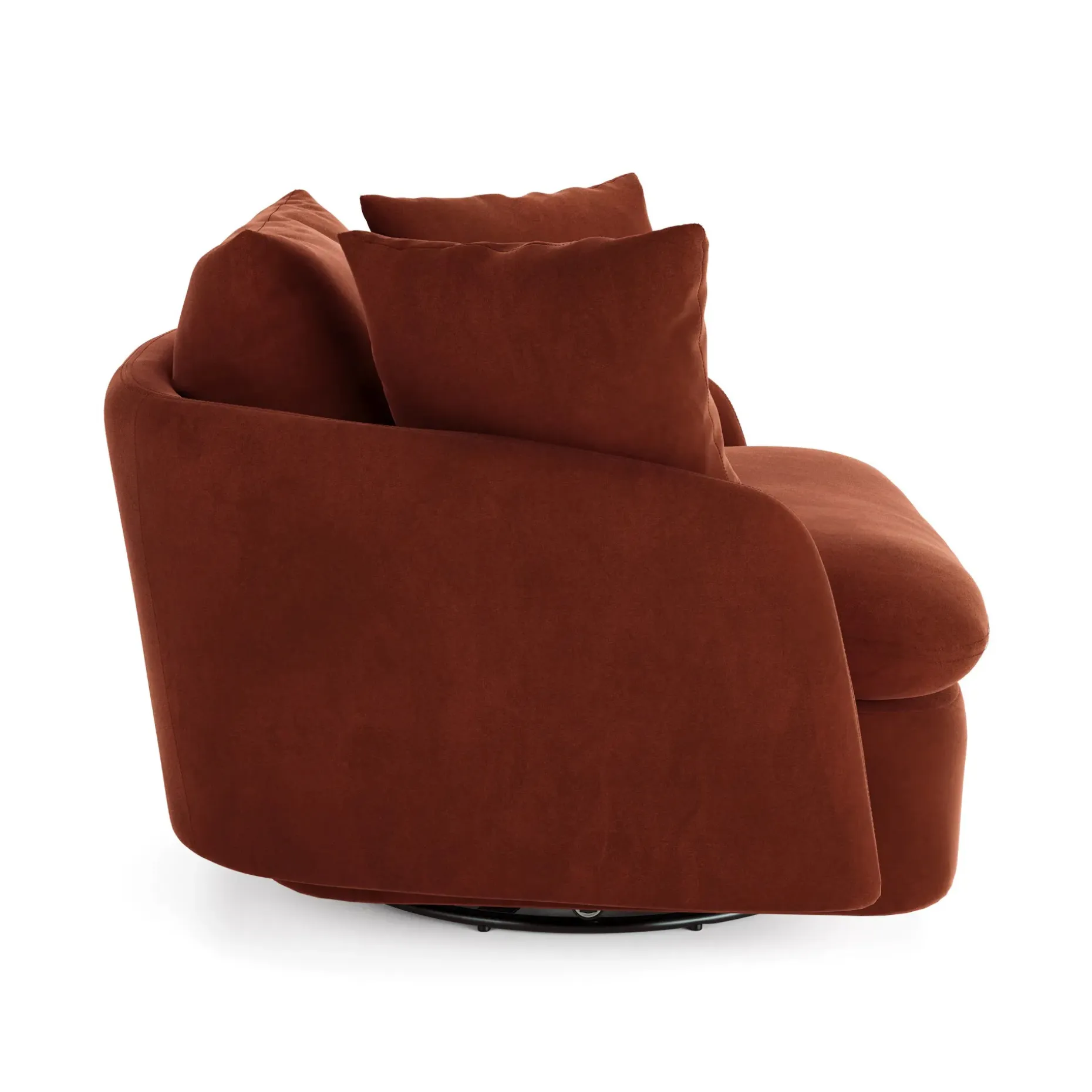 Leigh 47" Velvet Grand Swivel Lounge Chair - Hale Rust