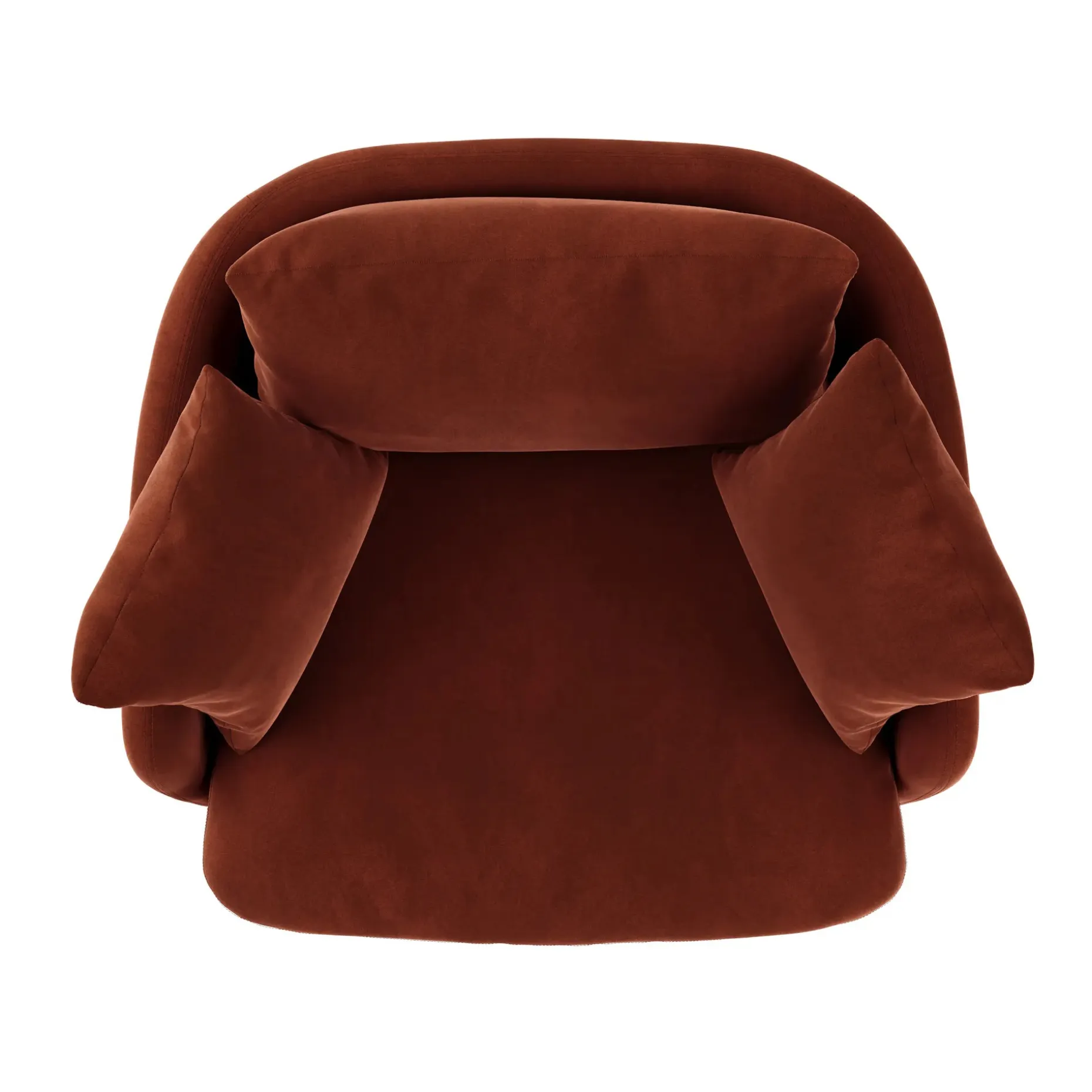 Leigh 47" Velvet Grand Swivel Lounge Chair - Hale Rust