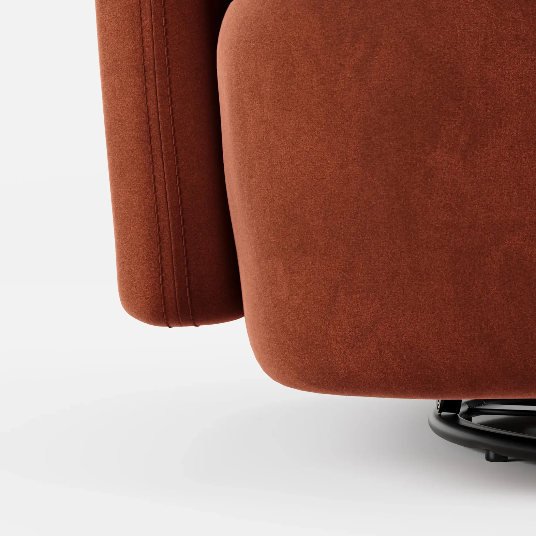 Leigh 47" Velvet Grand Swivel Lounge Chair - Hale Rust