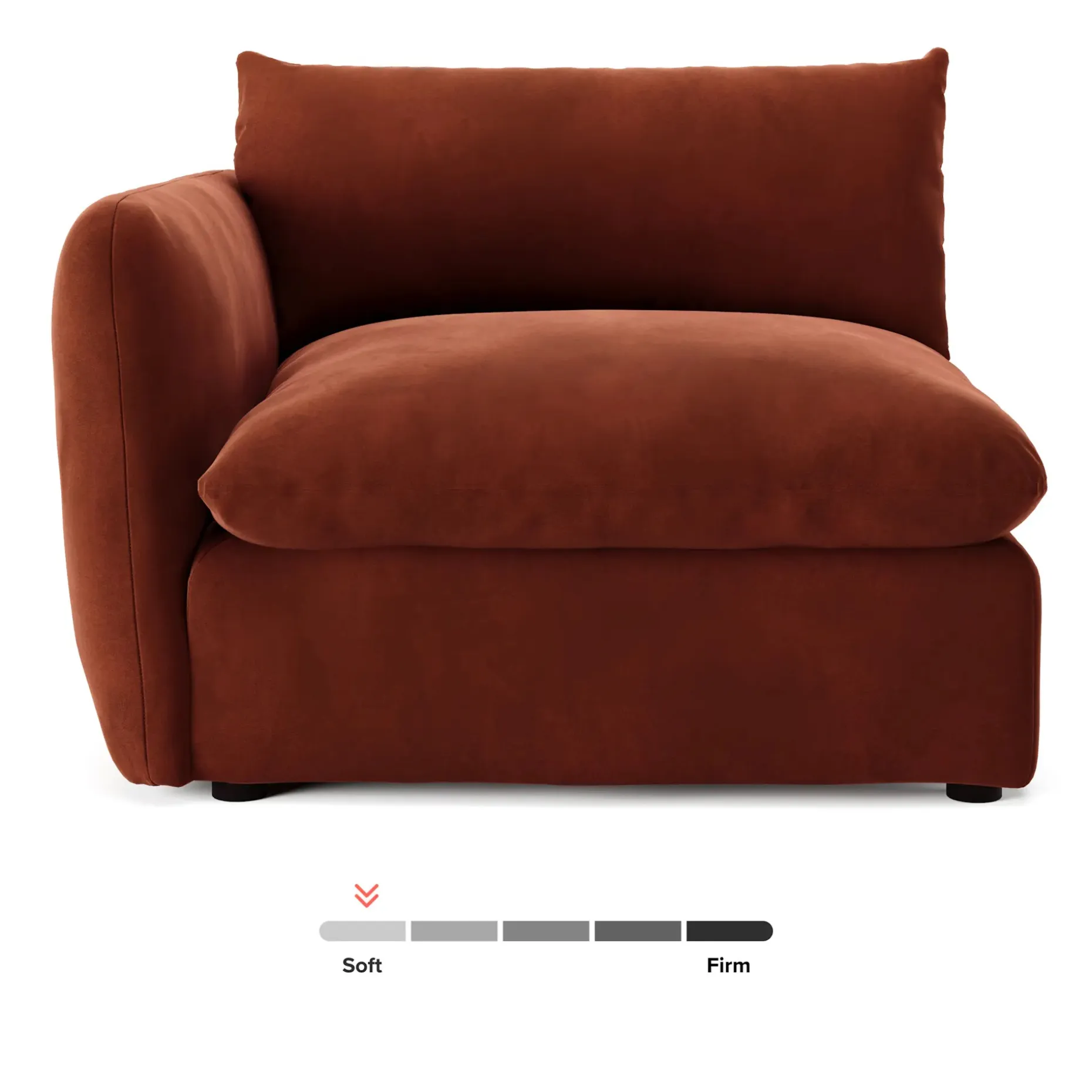 Leigh 46" Velvet Left Arm Module - Hale Rust