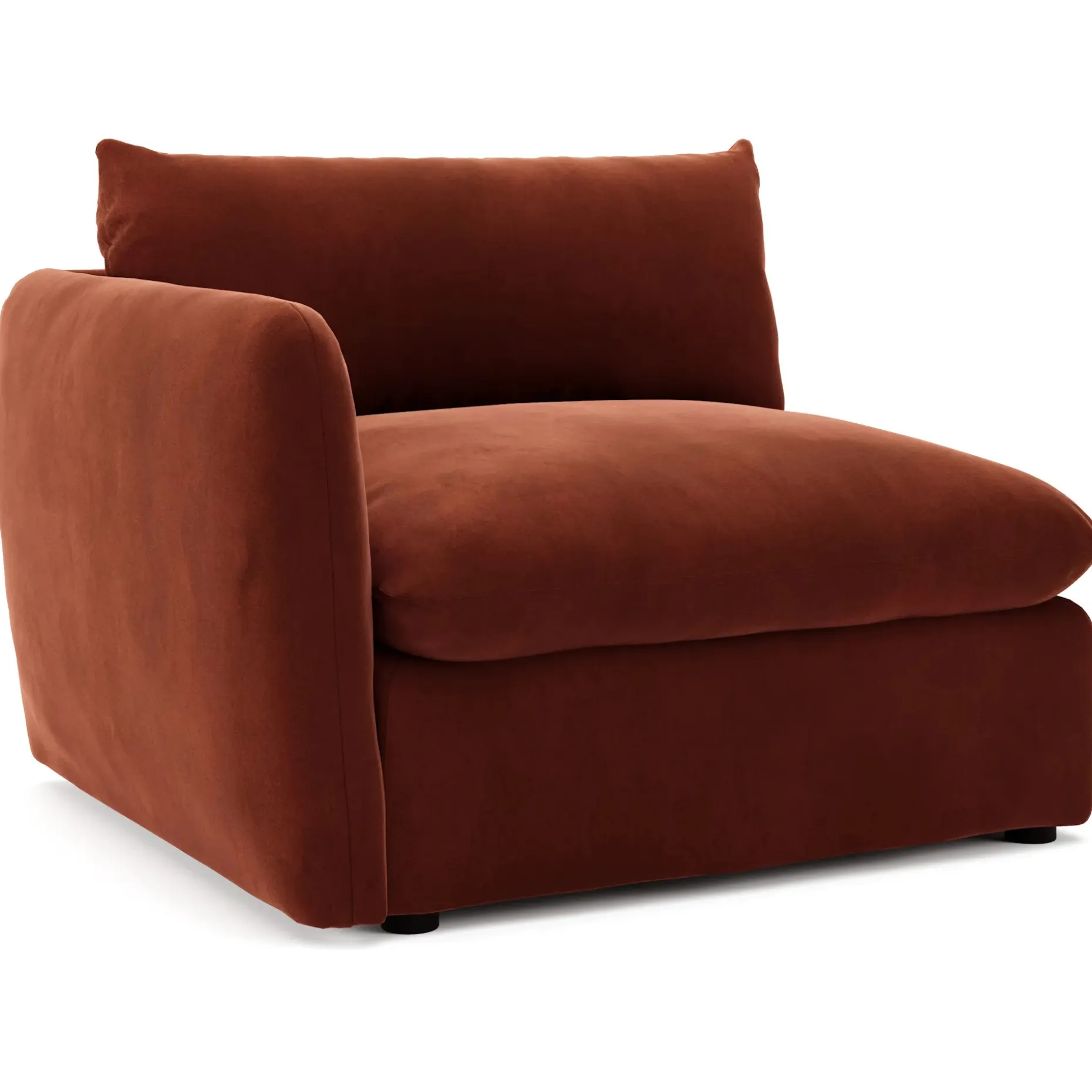 Leigh 46" Velvet Left Arm Module - Hale Rust