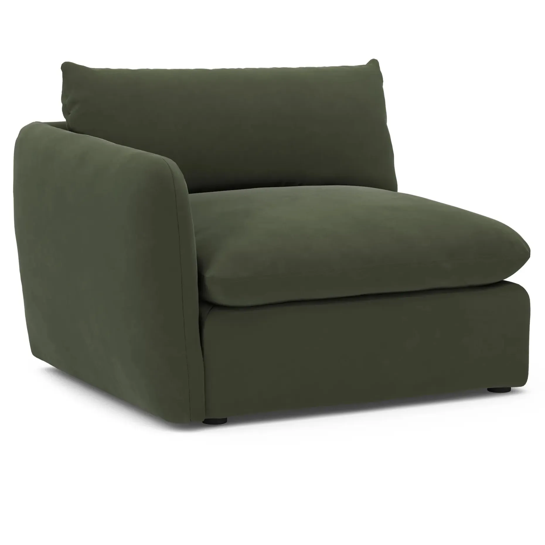 Leigh 46" Velvet Left Arm Module - Hale Fir Green