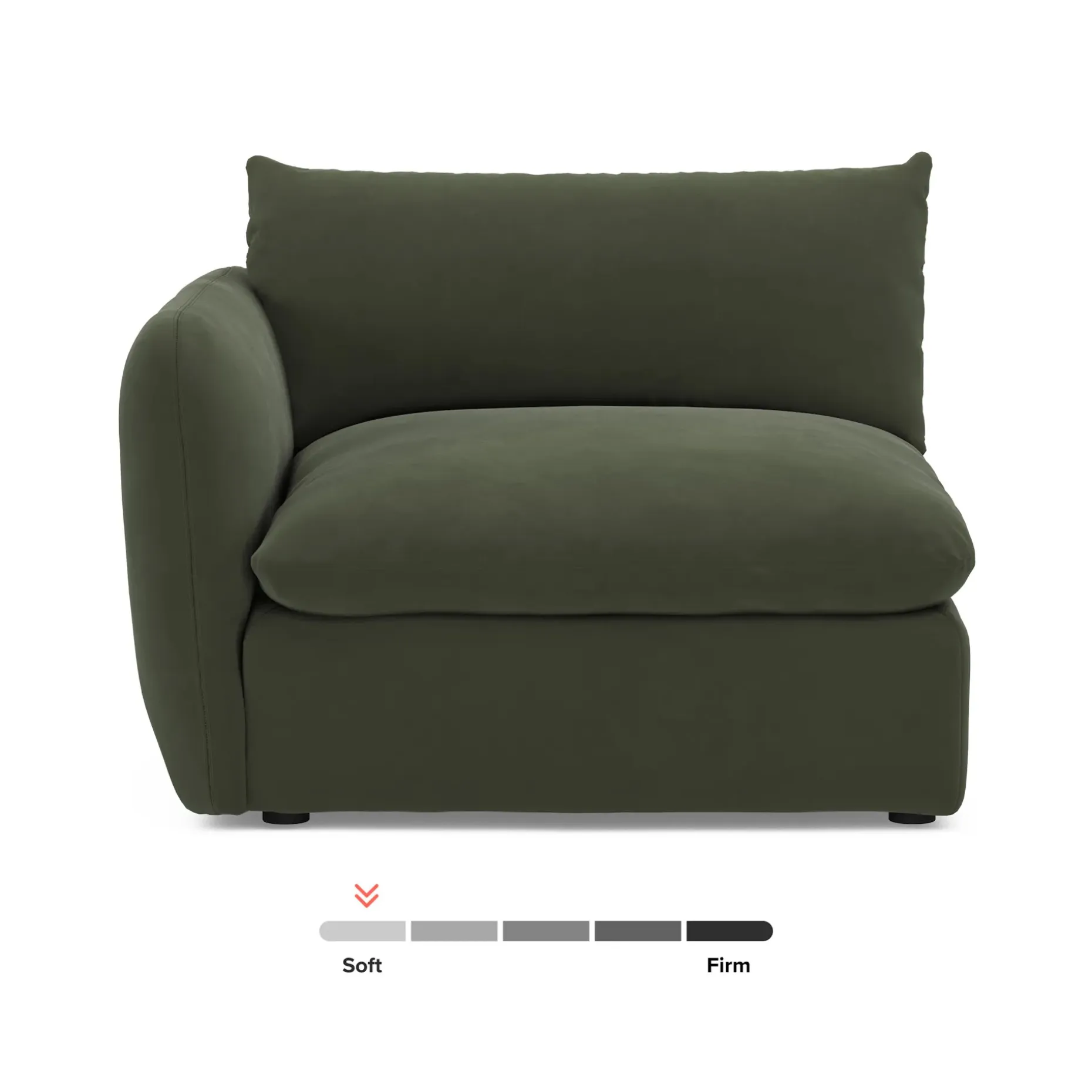Leigh 46" Velvet Left Arm Module - Hale Fir Green