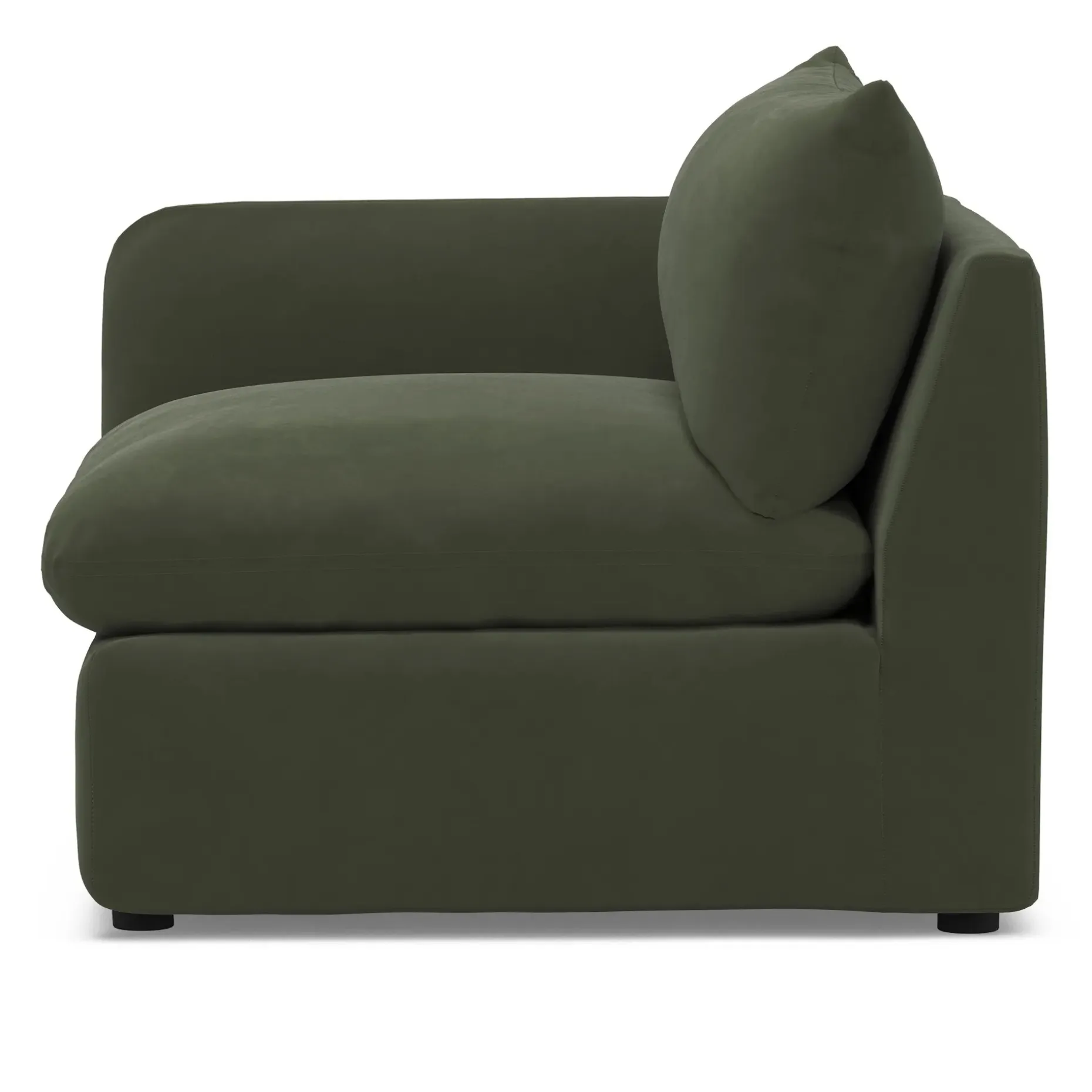 Leigh 46" Velvet Left Arm Module - Hale Fir Green